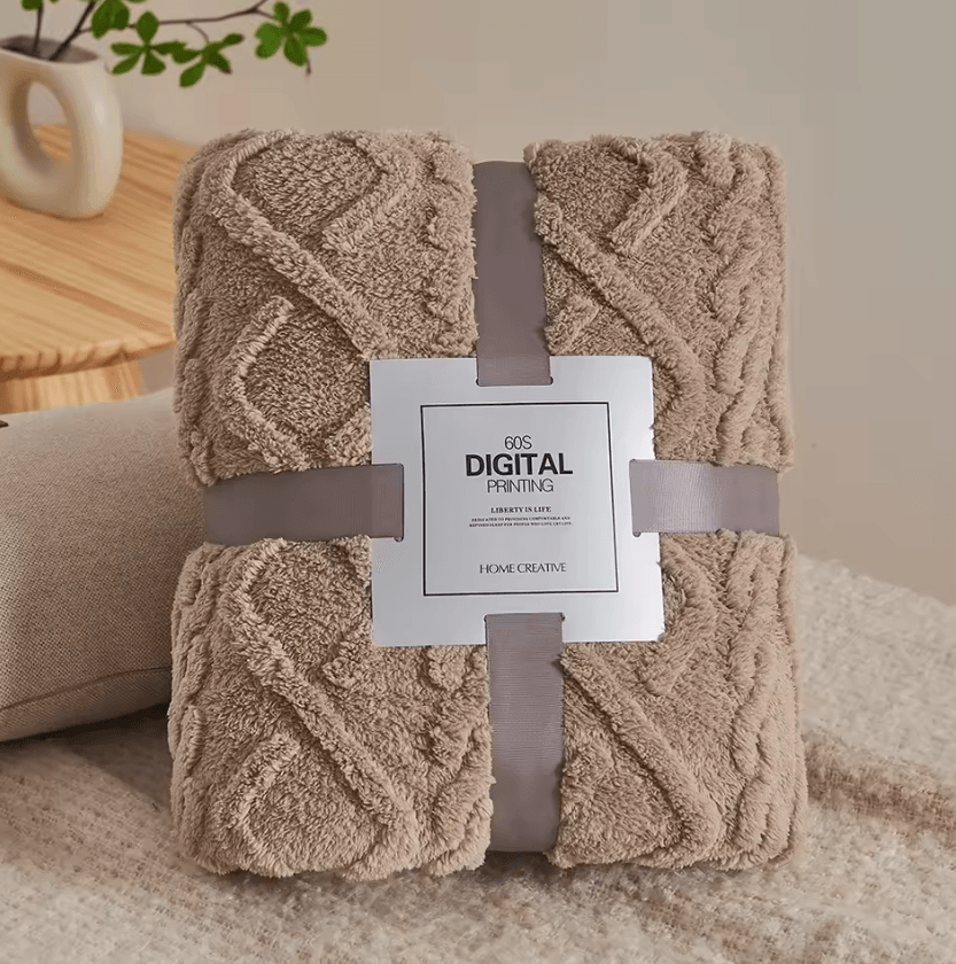 Double Sided Jacquard Coral Fleece Blanket 3