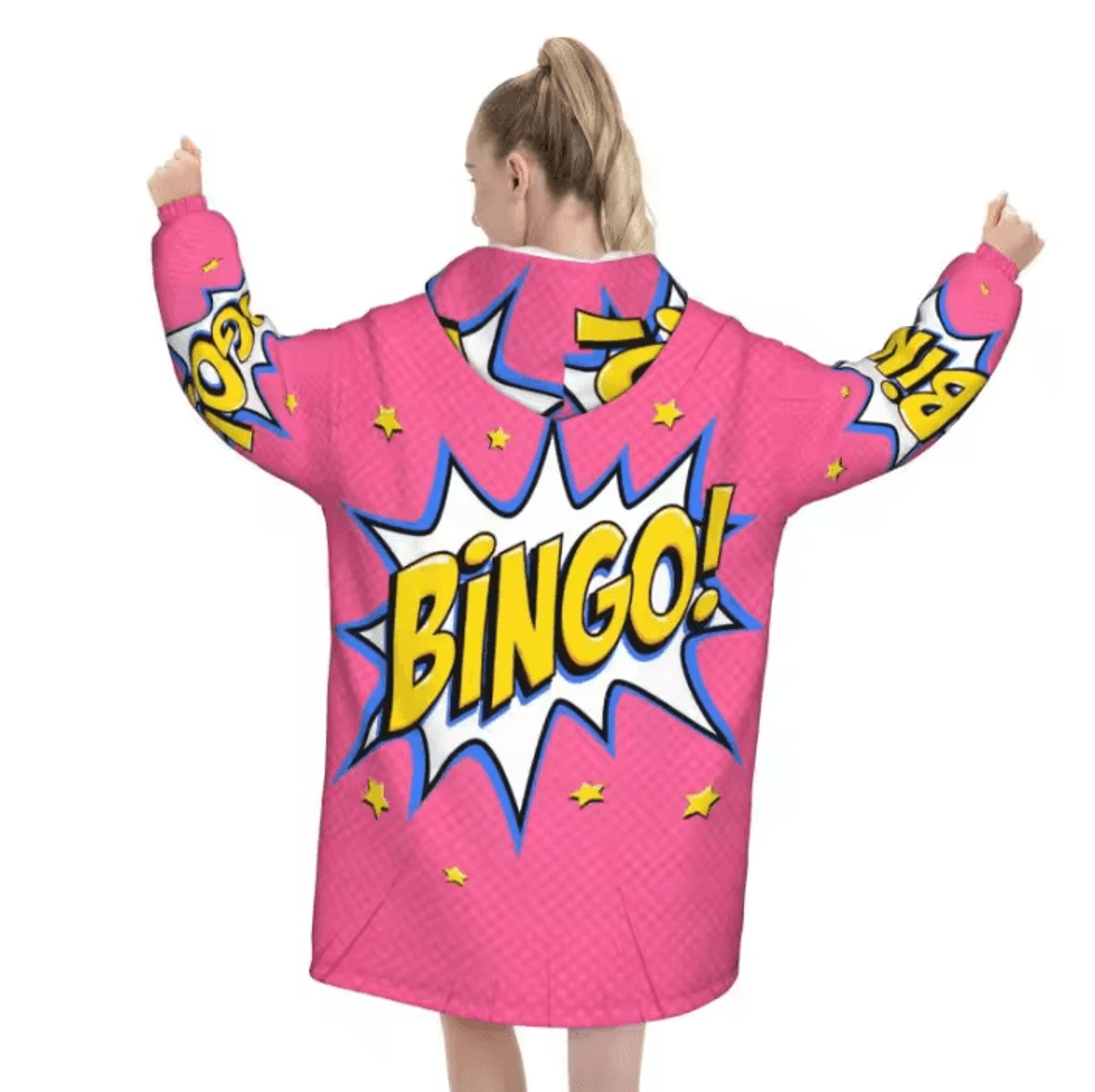 custom bingo game oversized wearable blanket hoodie