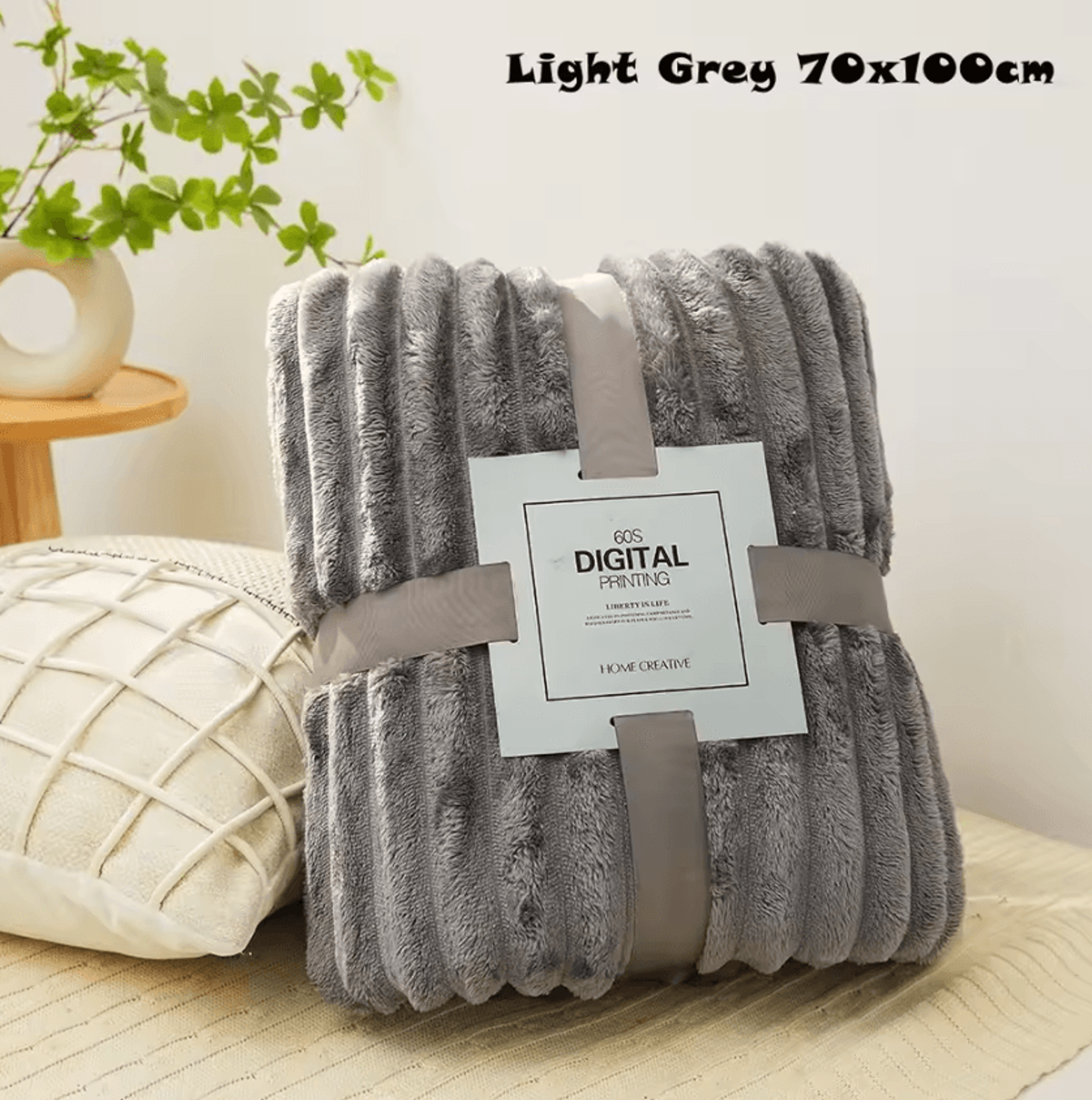 double sided ultra soft striped warm blanket