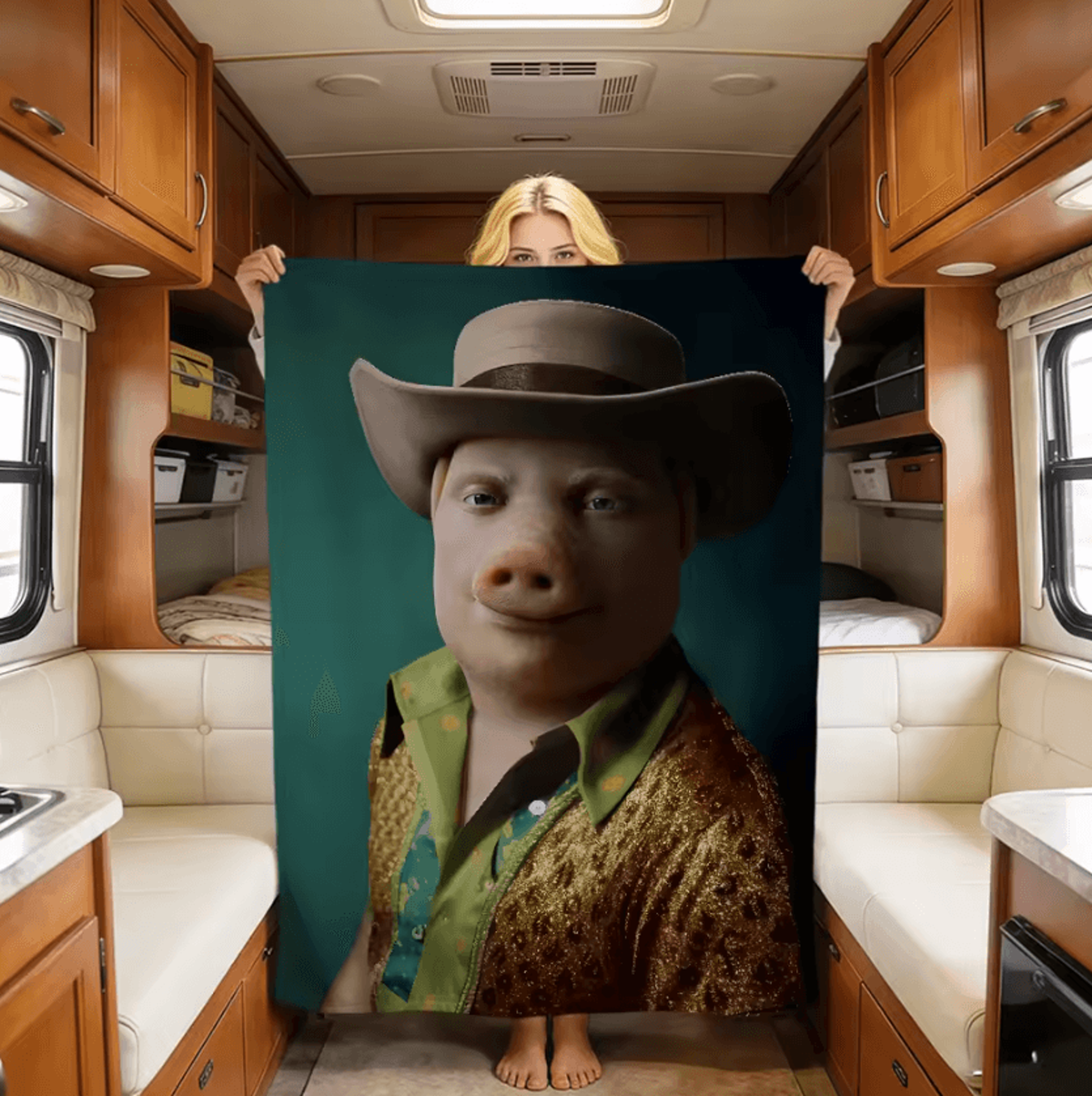 John Pork Is Calling Funny Flannel Throw Blanket 5