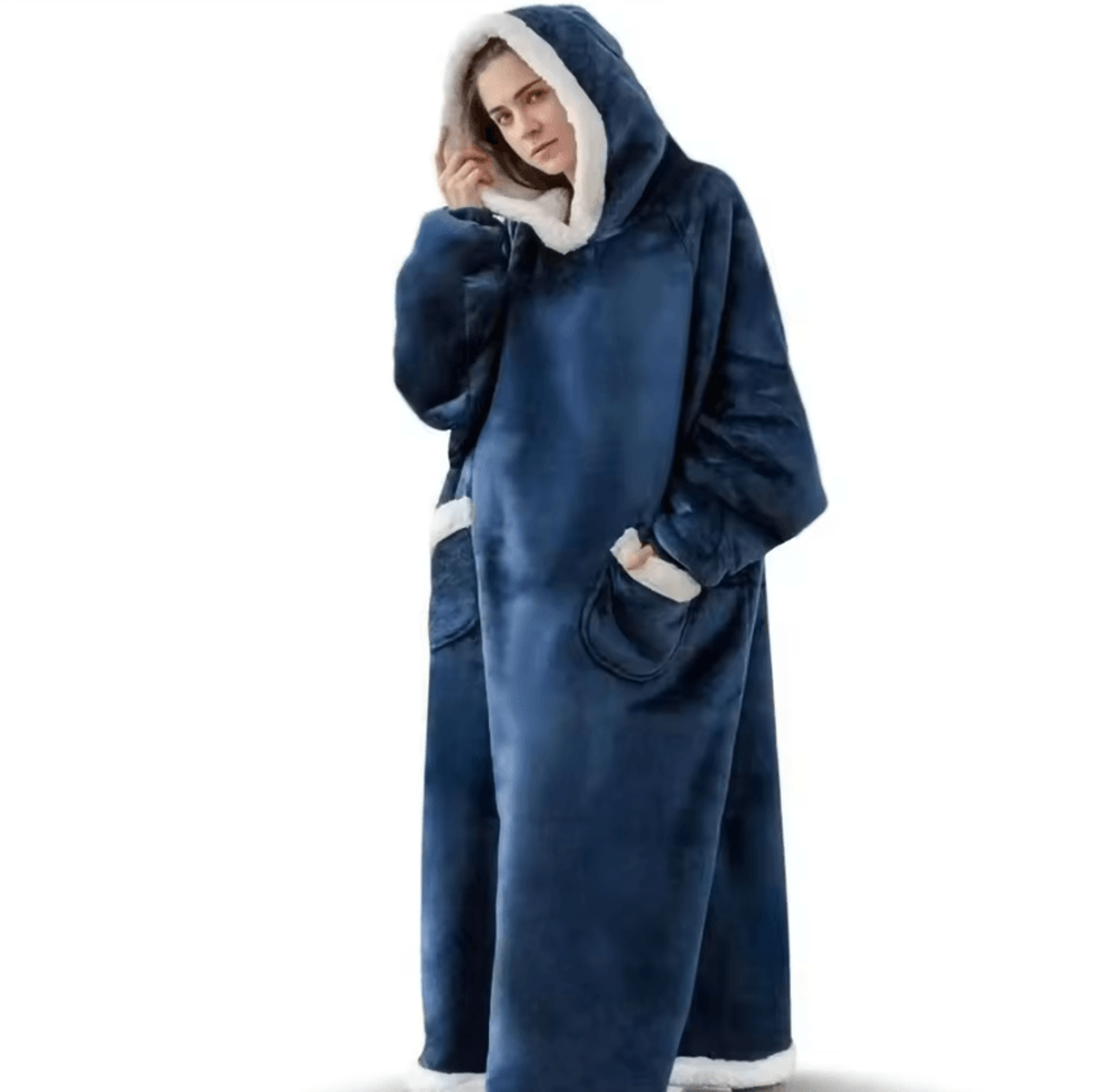 Extra Long Plush Wearable Hoodie Blanket 5
