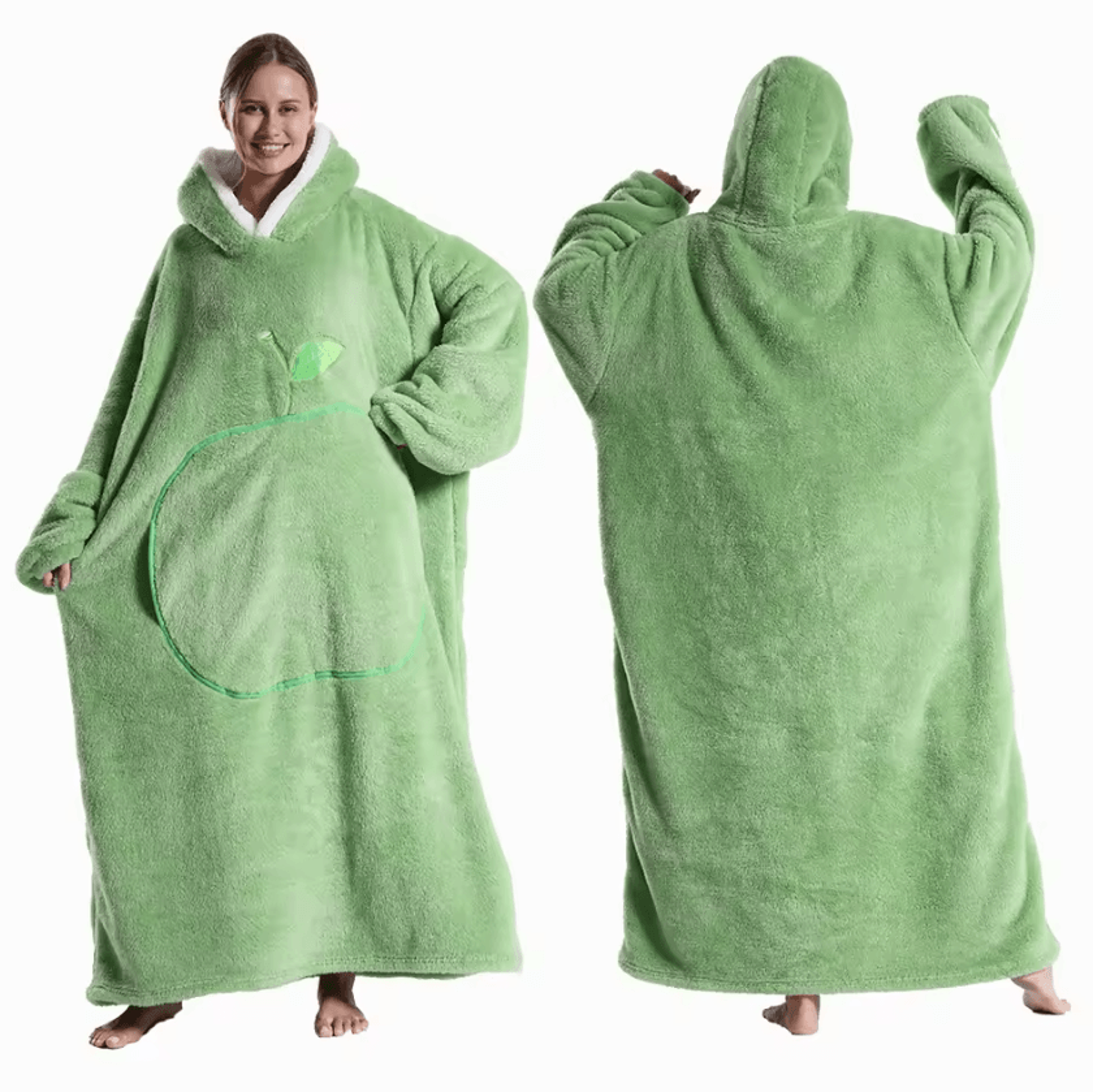 Extra Long Oversized Fleece Wearable Blanket Hoodie 1