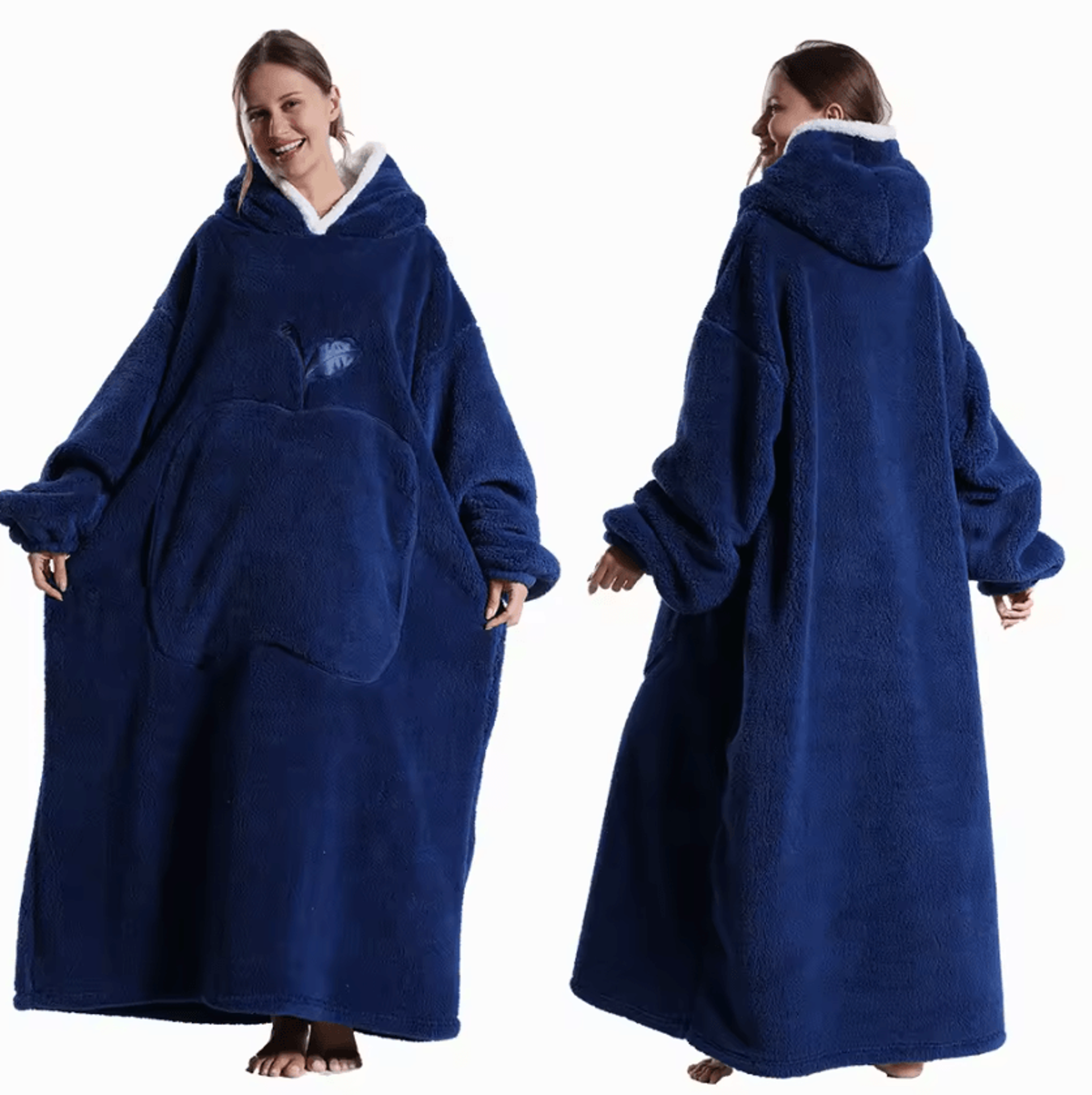 Extra Long Oversized Fleece Wearable Blanket Hoodie 8