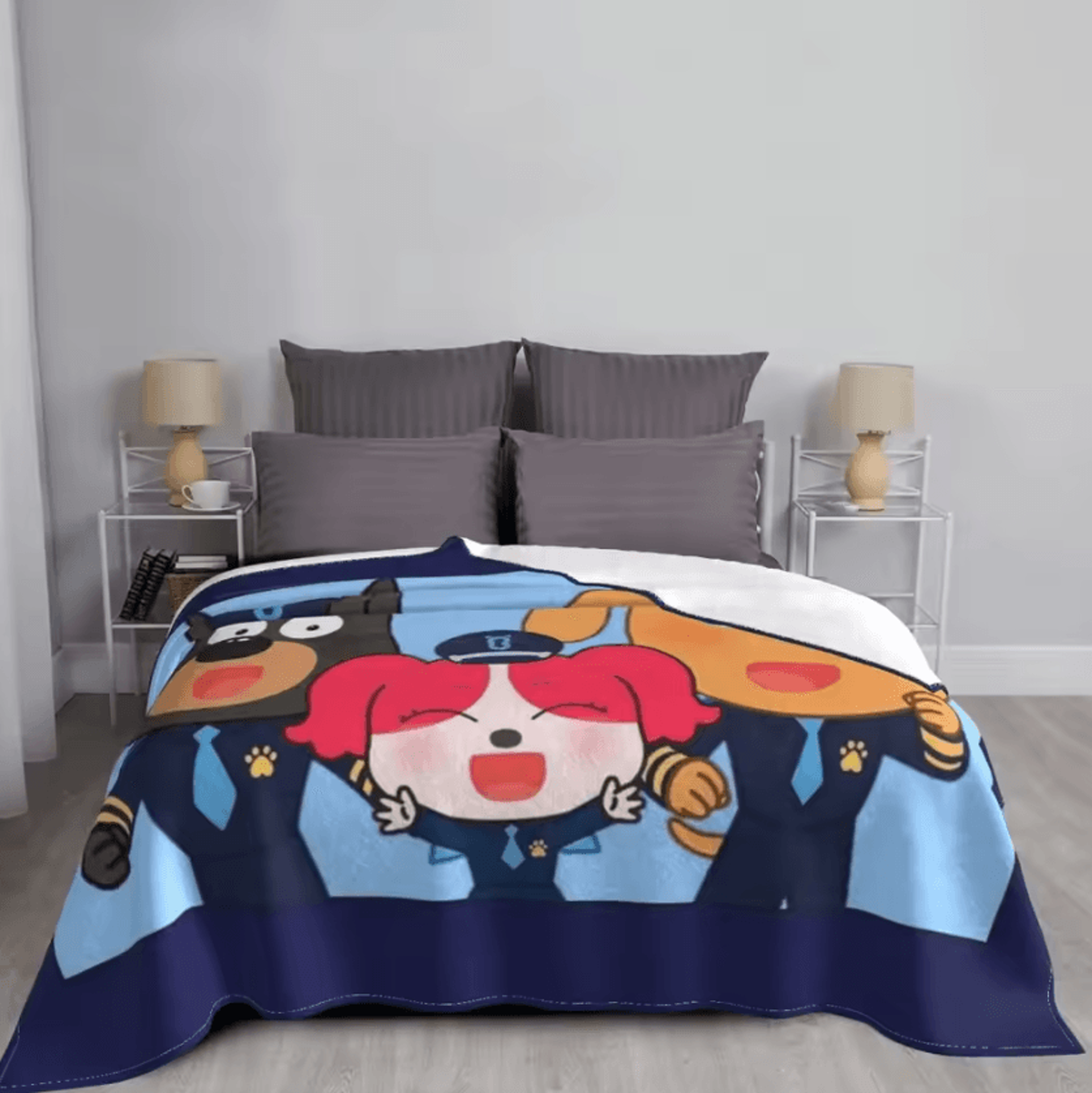 Sheriff Labrador Soft Flannel Throw Blanket 3