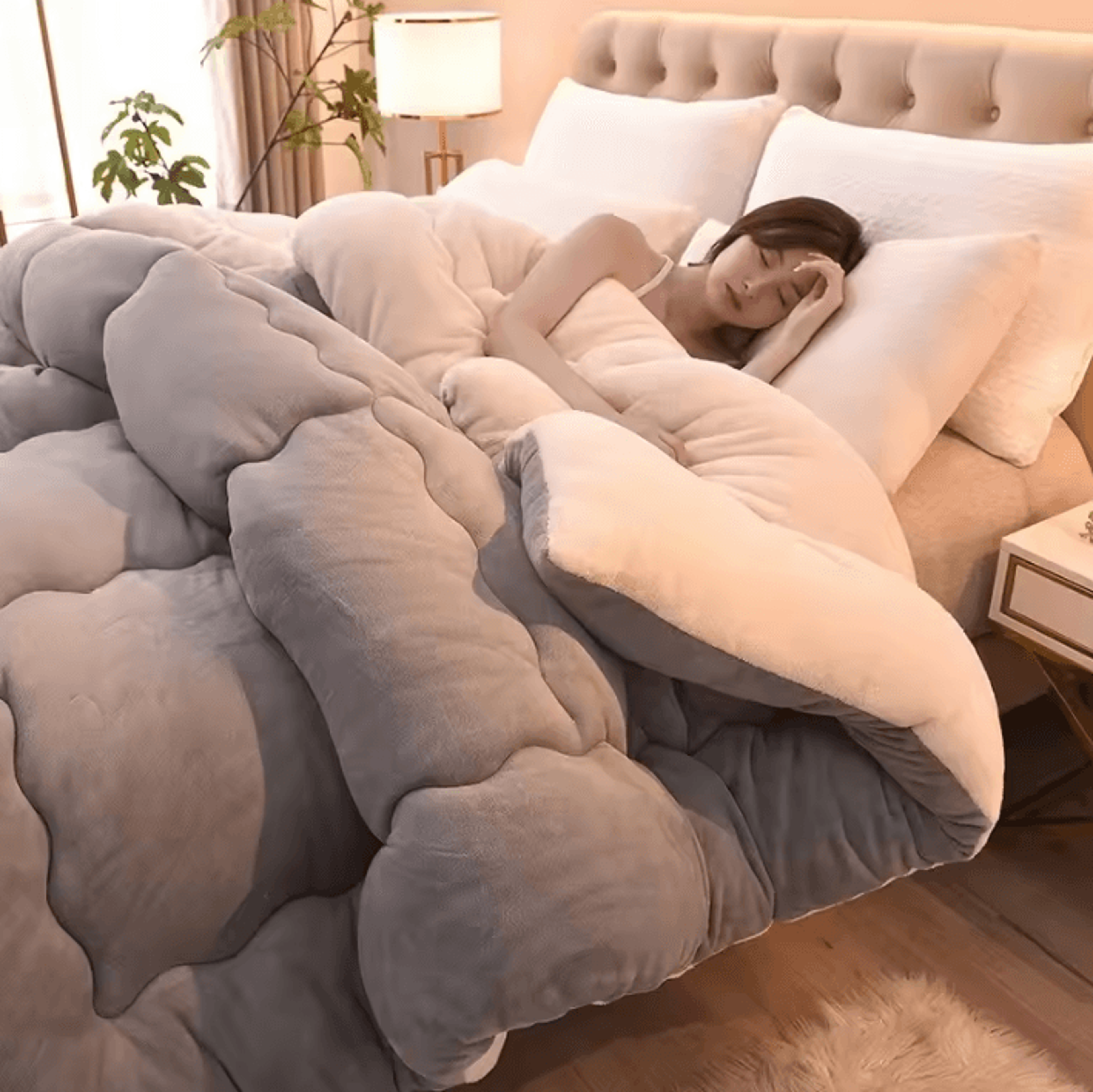 double sided lamb fleece winter blanket