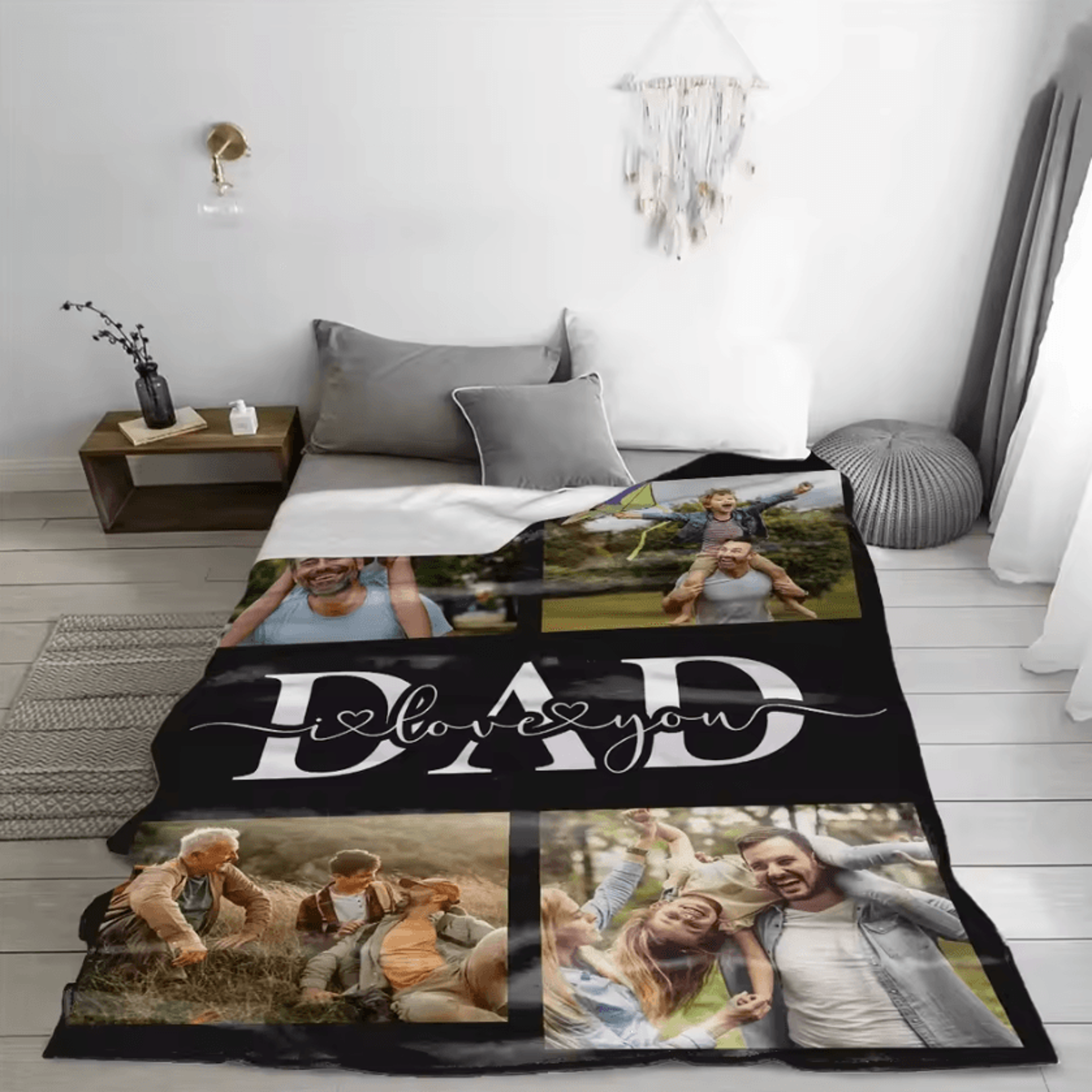 Personalized Photo Blanket For Dad 2