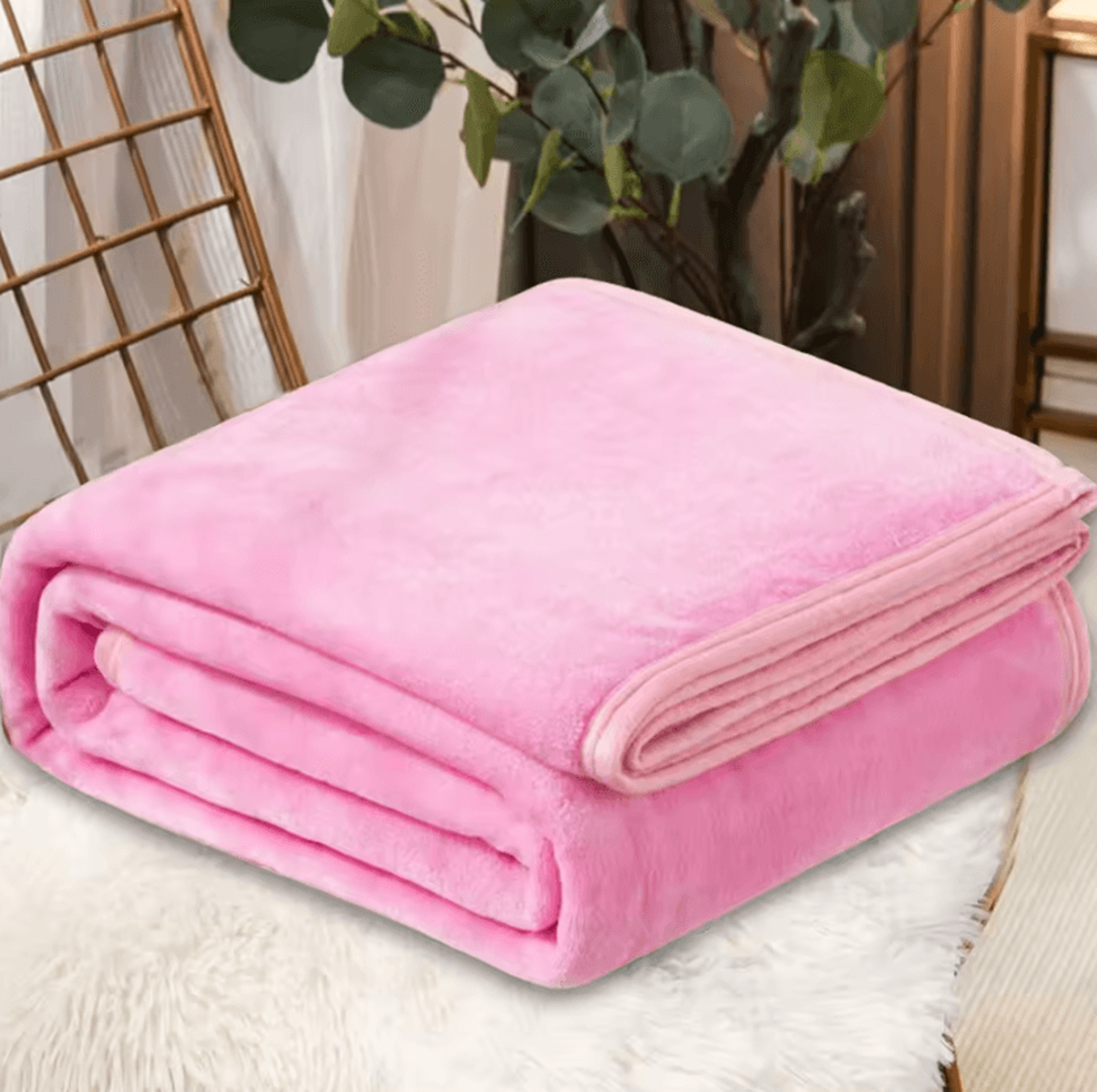 Solid Coral Fleece Soft Warm Throw Blanket 6