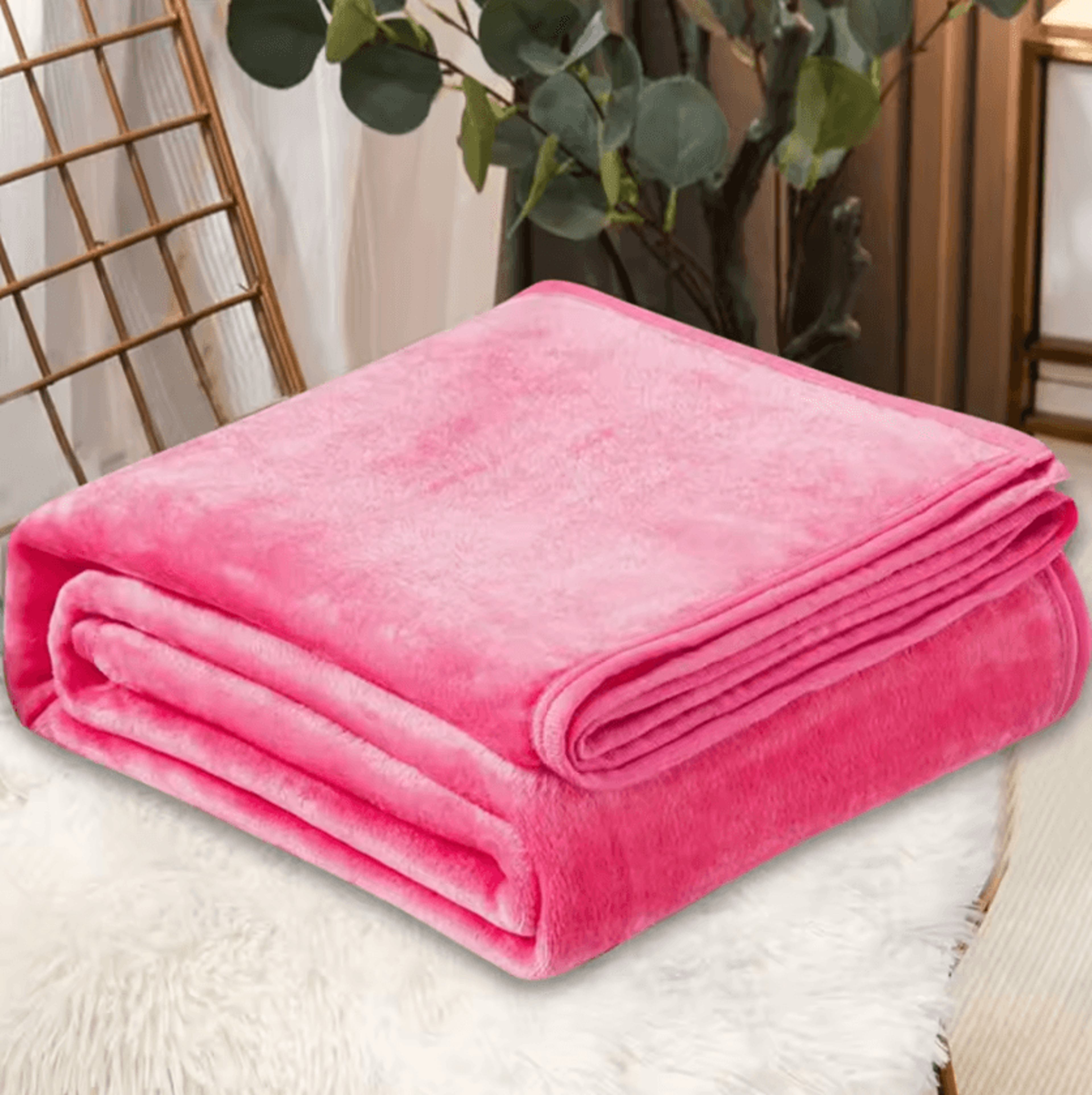 Solid Coral Fleece Soft Warm Throw Blanket 13