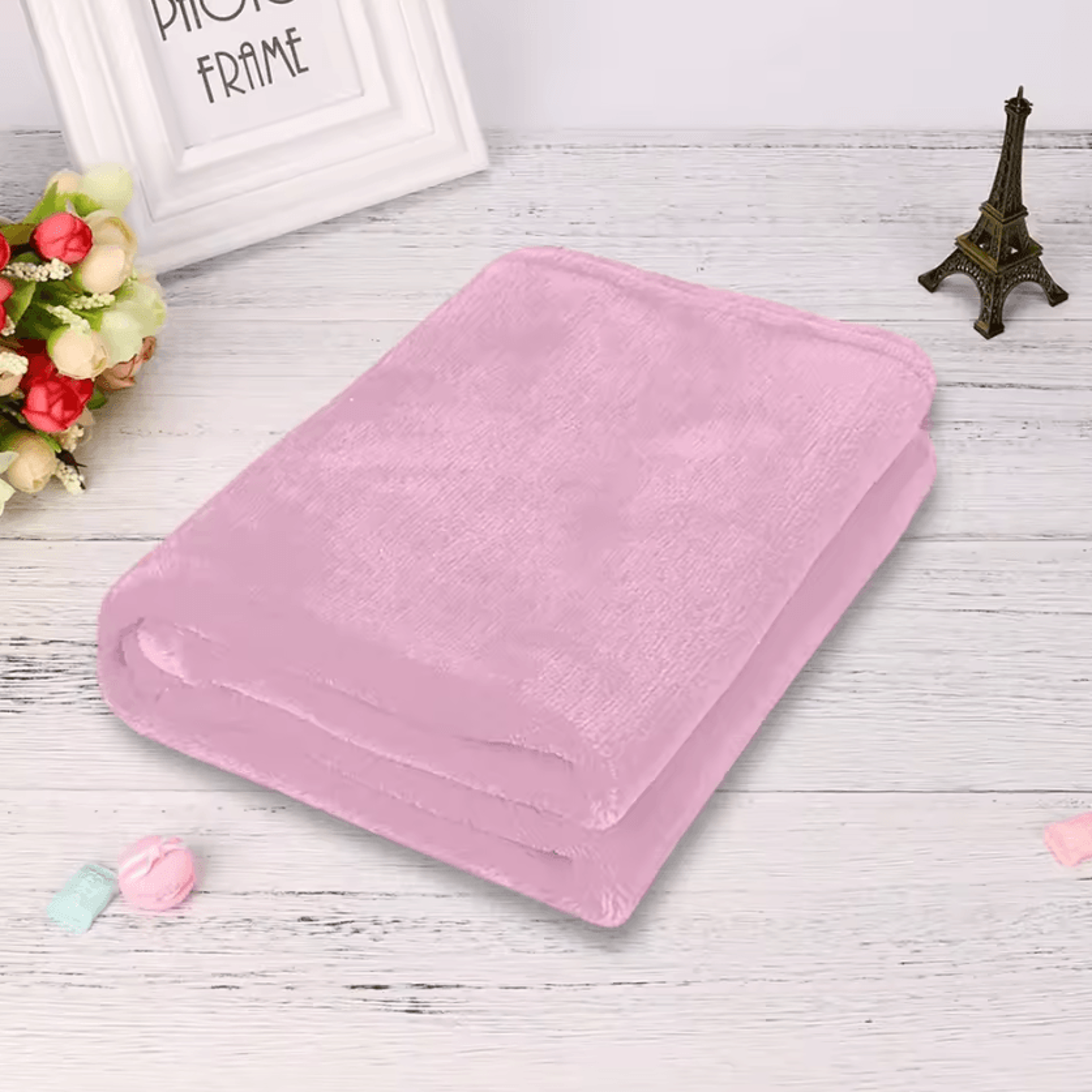 Solid Micro Plush Coral Fleece Throw Blanket 7