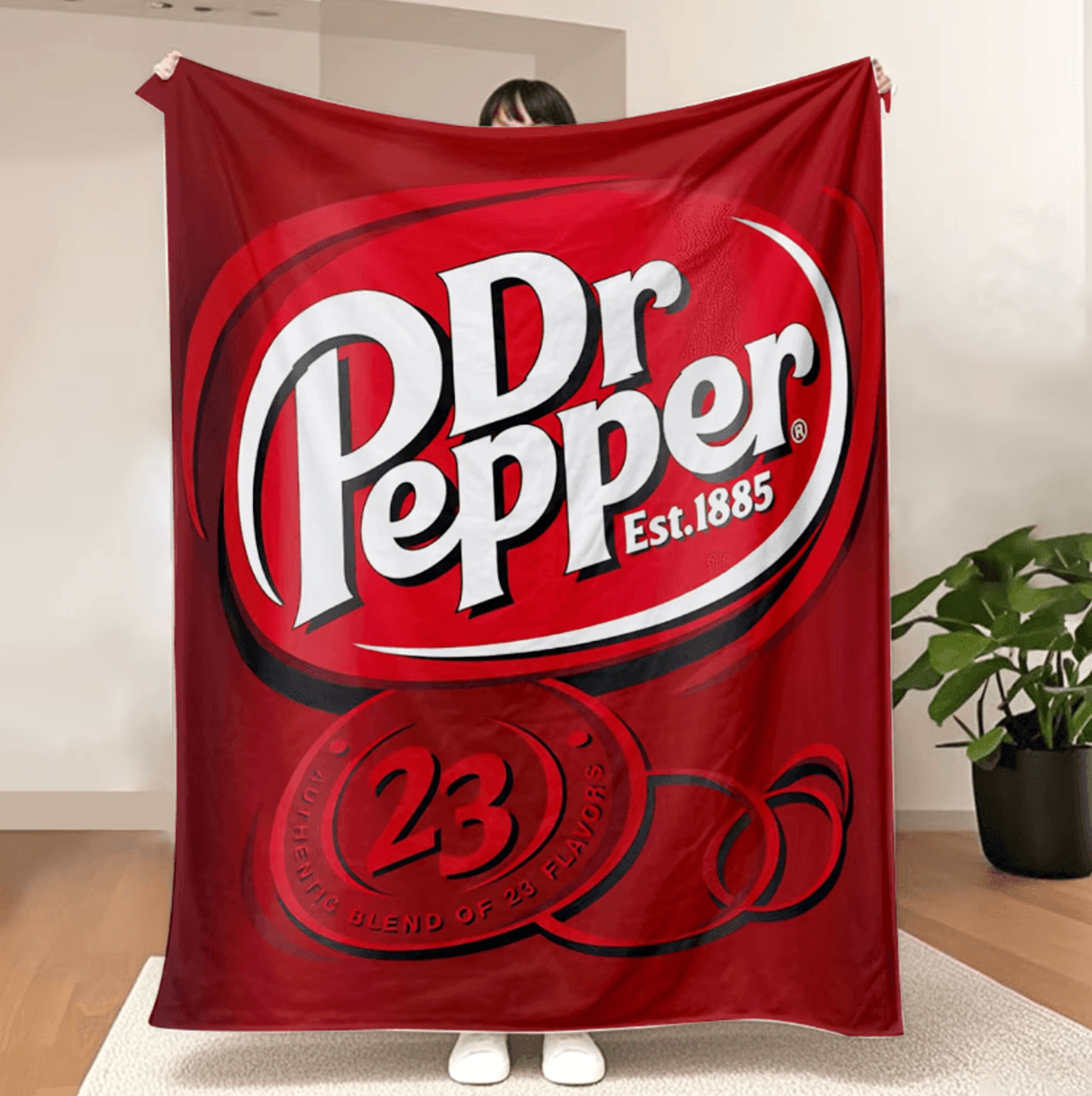 Dr Pepper Soft Flannel Throw Blanket 0