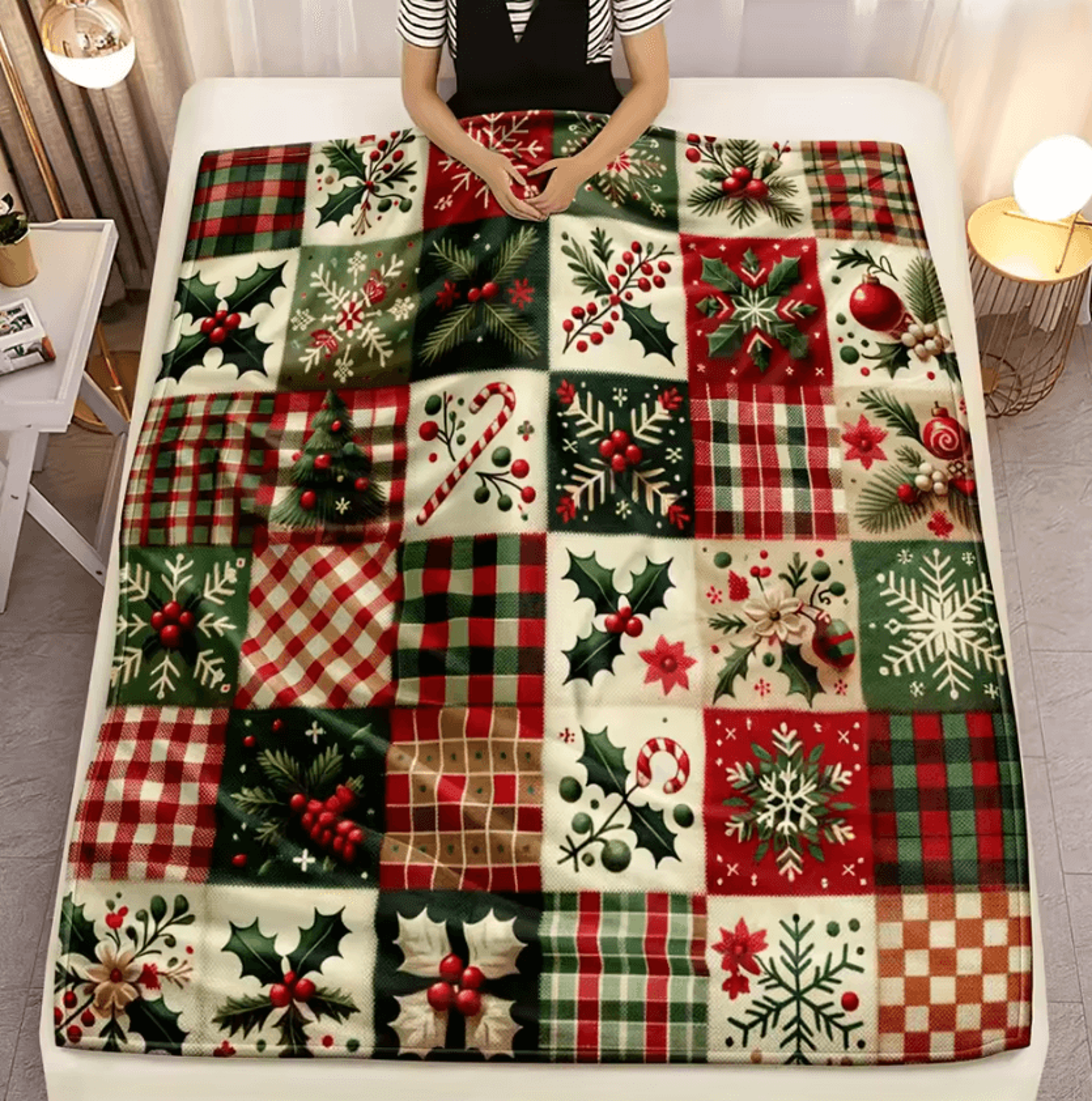 Plaid Candy Soft Microfiber Throw Blanket 1