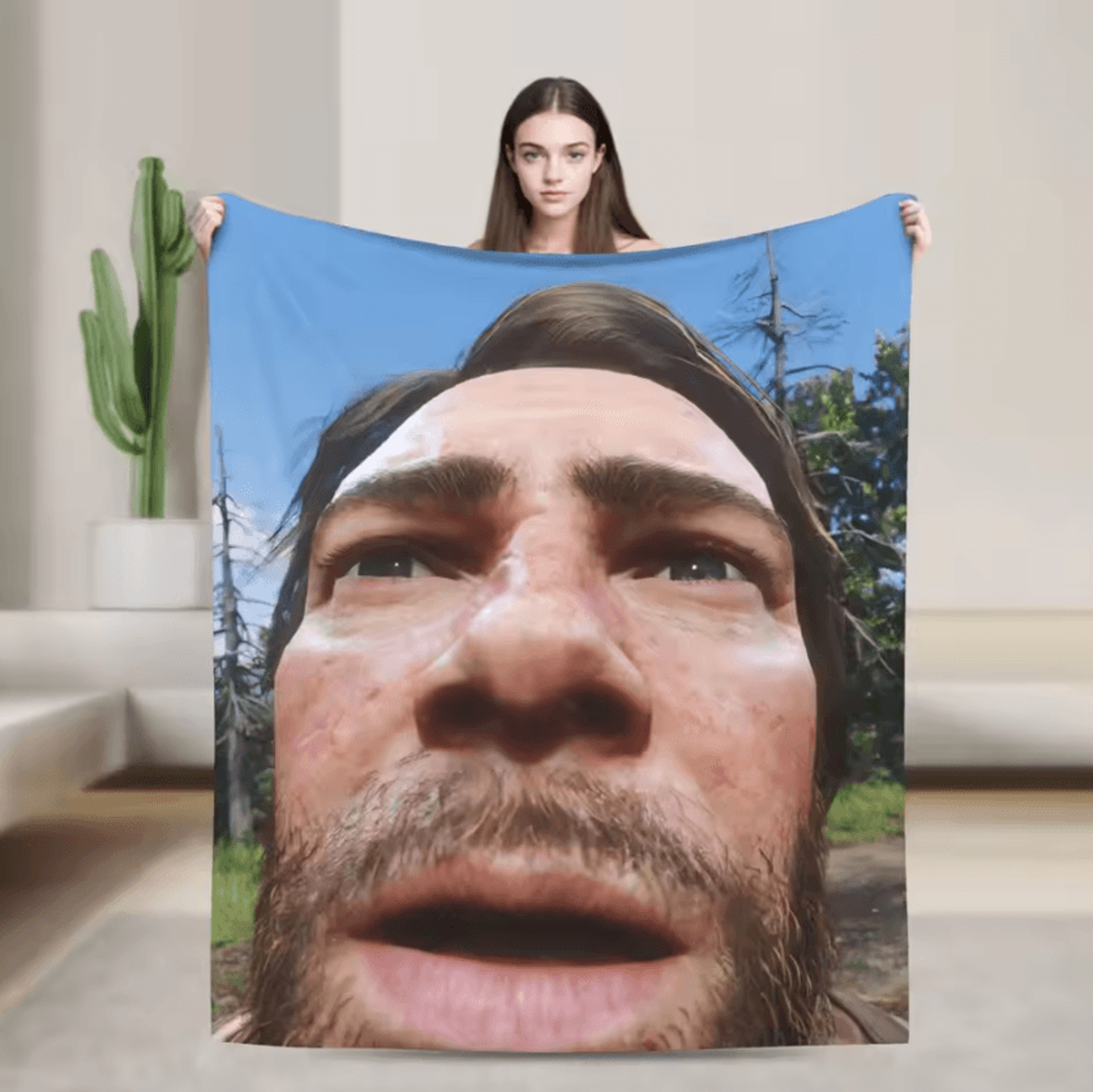 Arthur Morgan Soft Flannel Throw Blanket 1