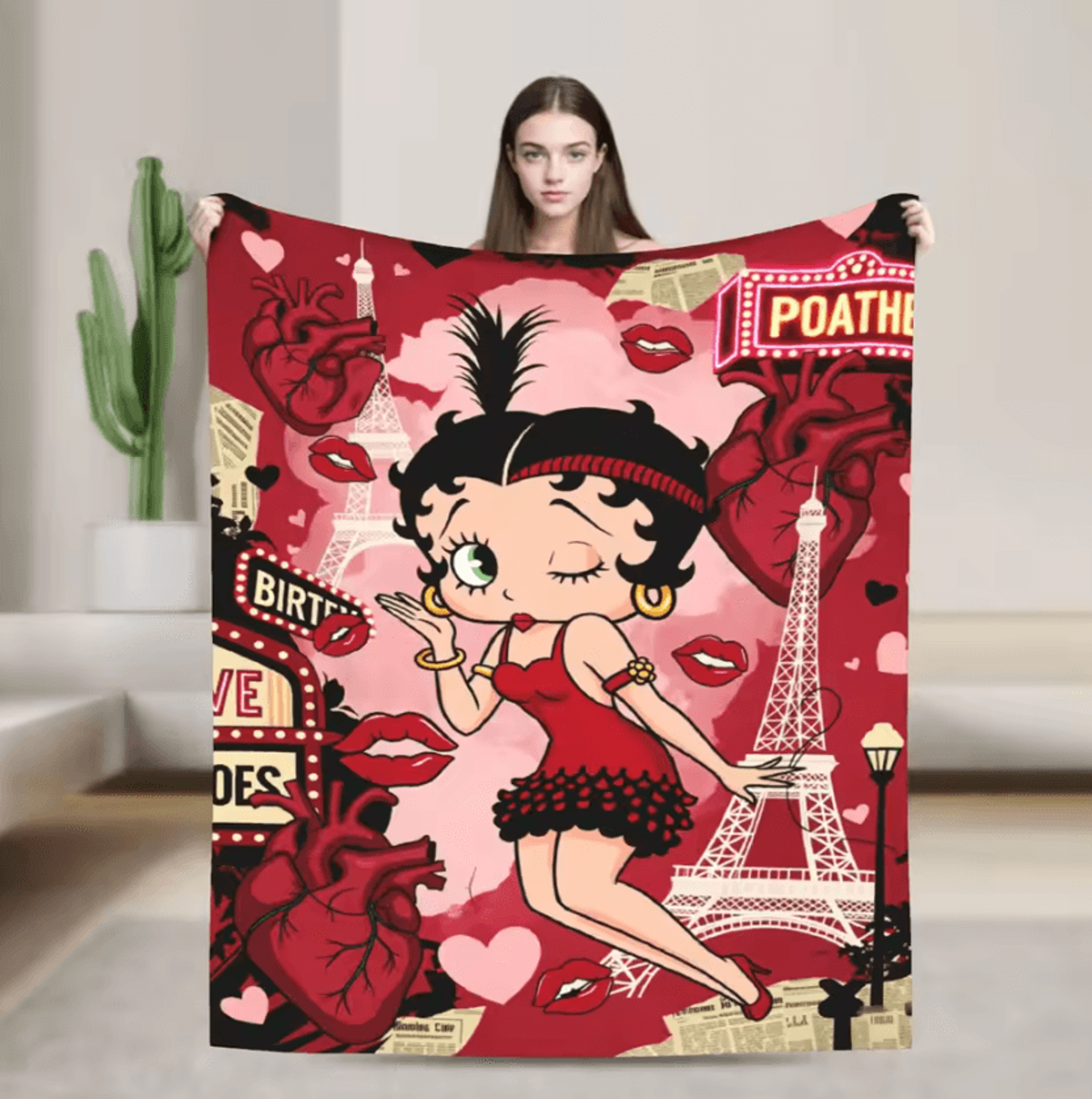 Betty Boop Soft Plush Flannel Throw Blanket 15