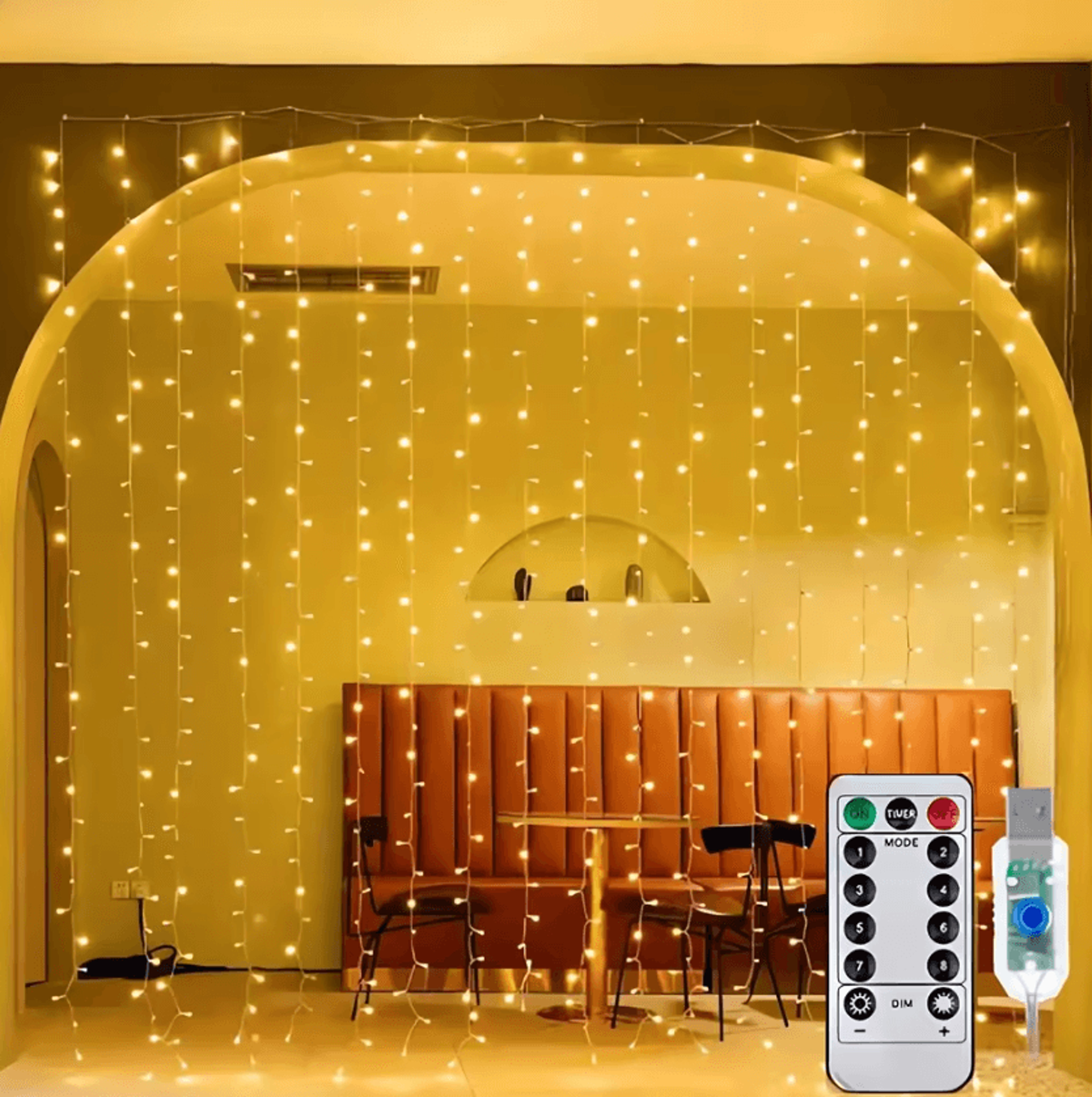 Remote Control USB LED Curtain Fairy Lights 0
