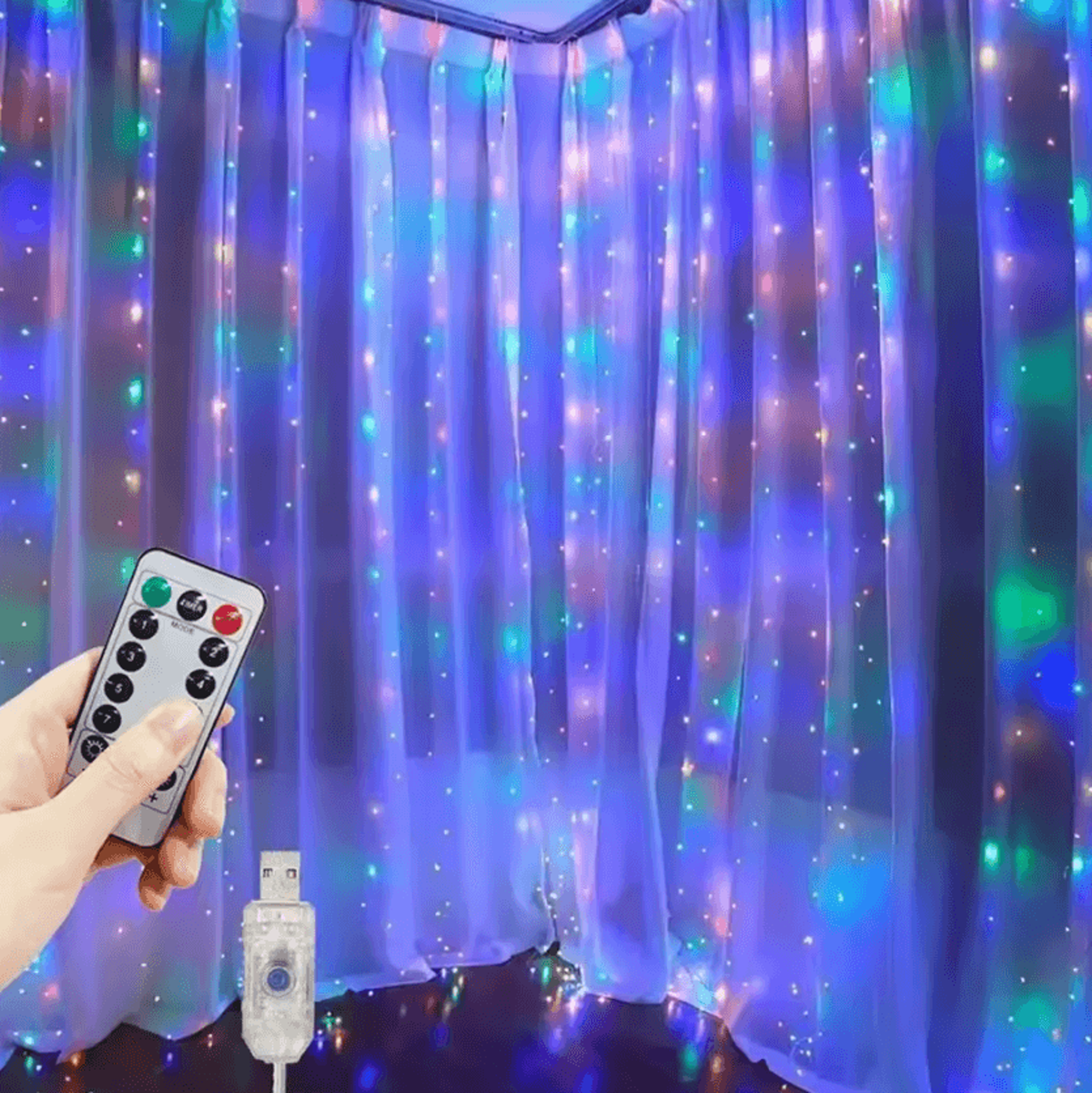 Remote Control USB LED Curtain Lights 5