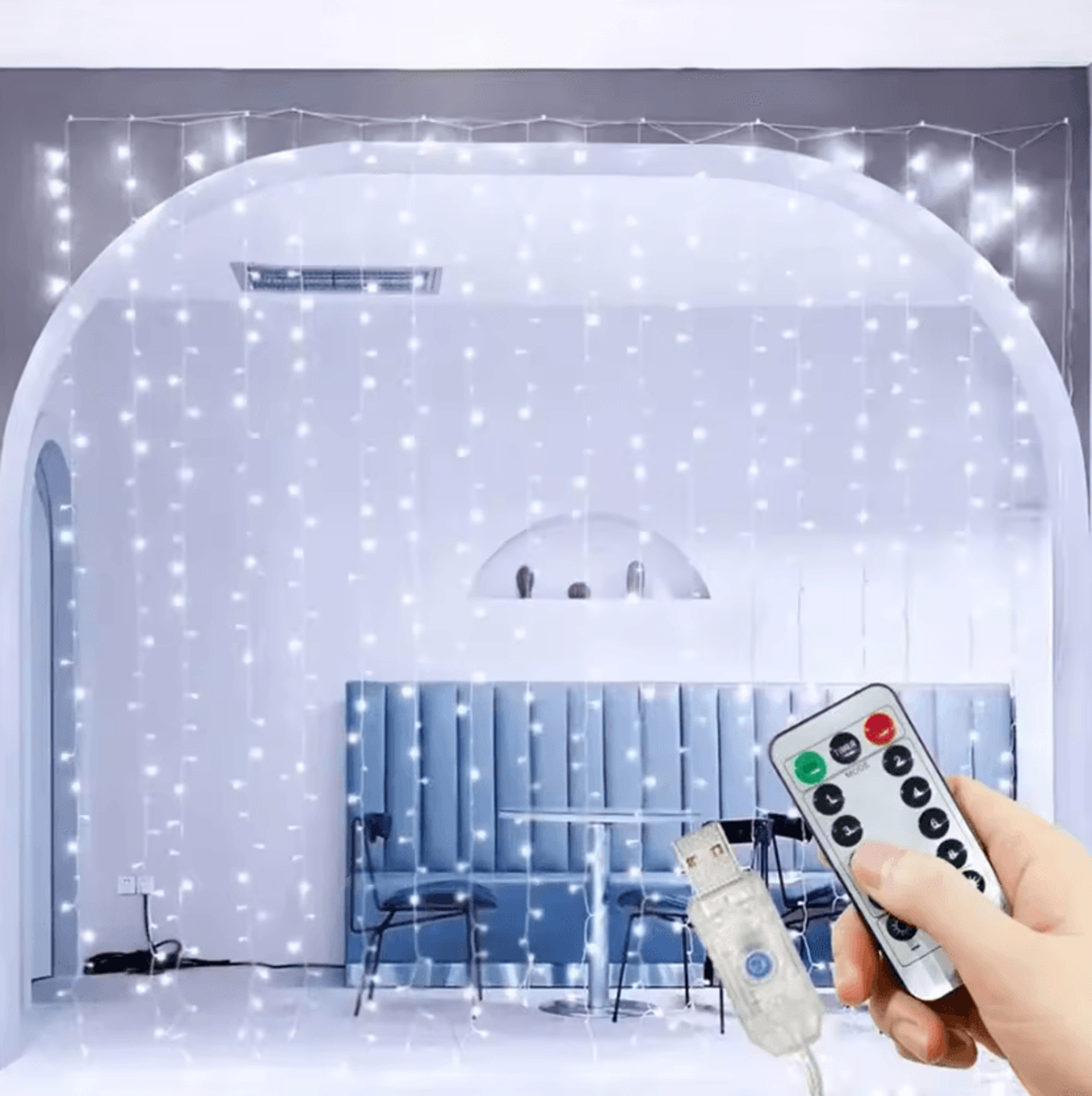 Remote Control USB LED Curtain Lights 1