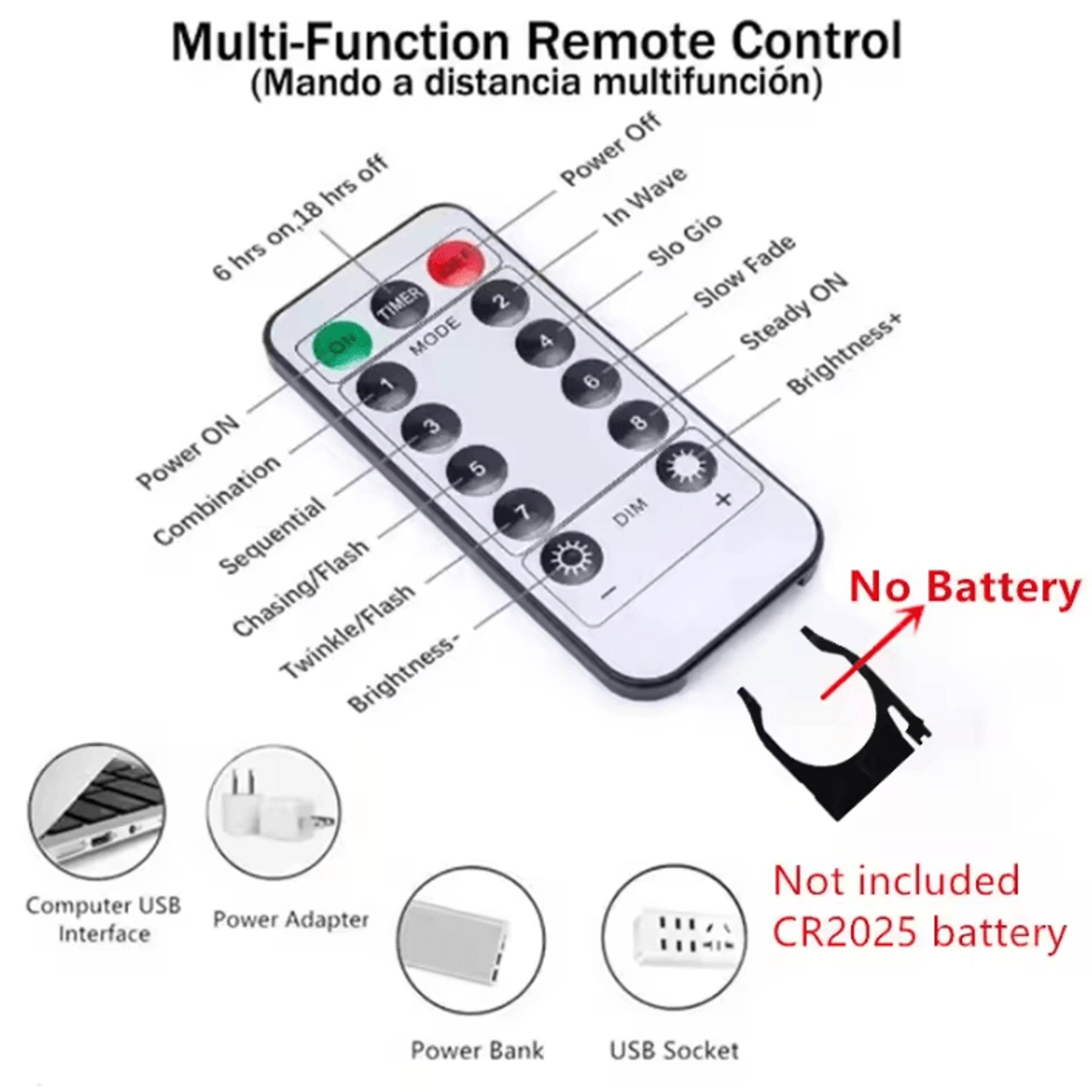 Remote Control USB Curtain Fairy Lights 3