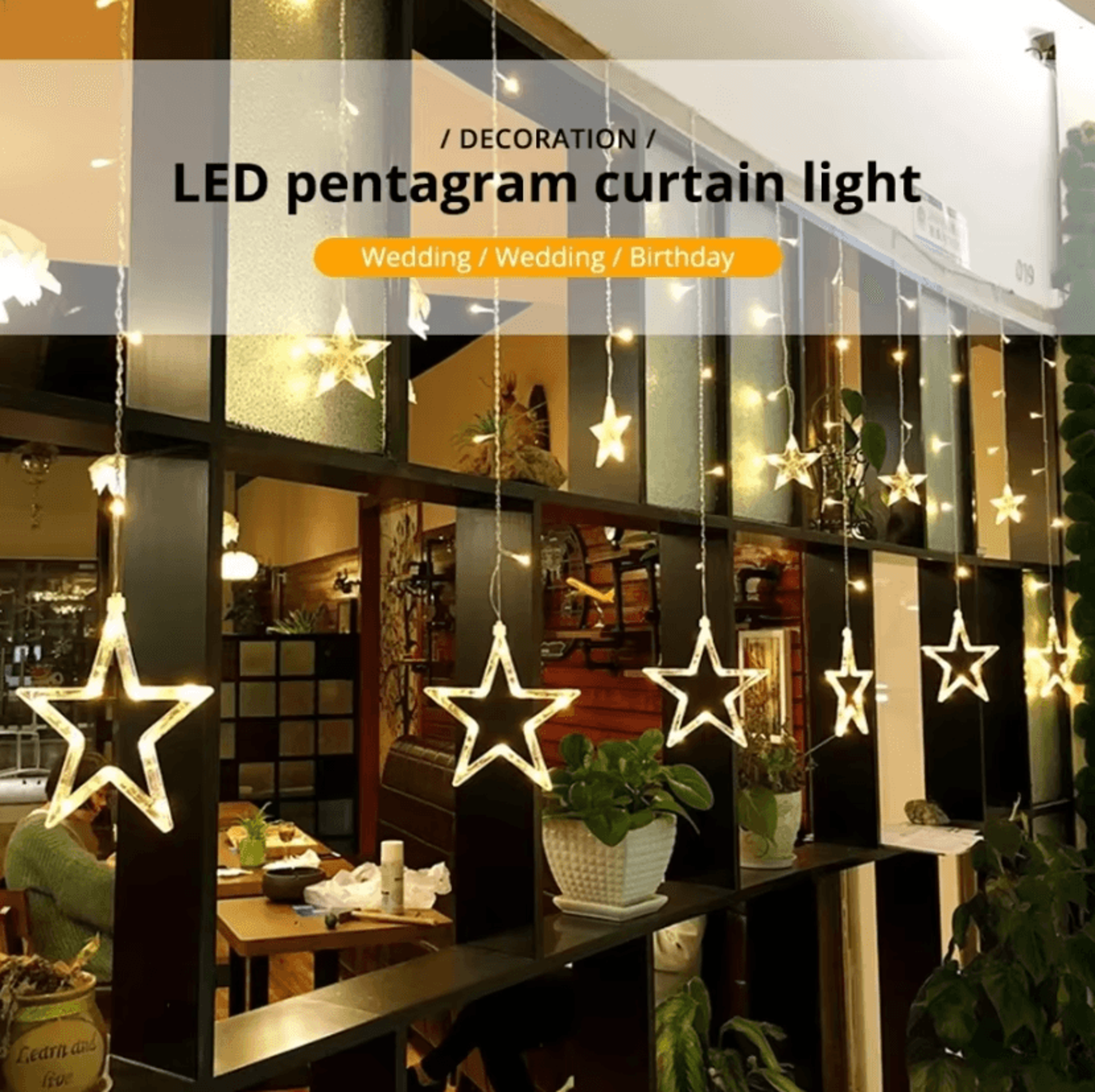 Star LED Curtain Lights With Remote Control 2