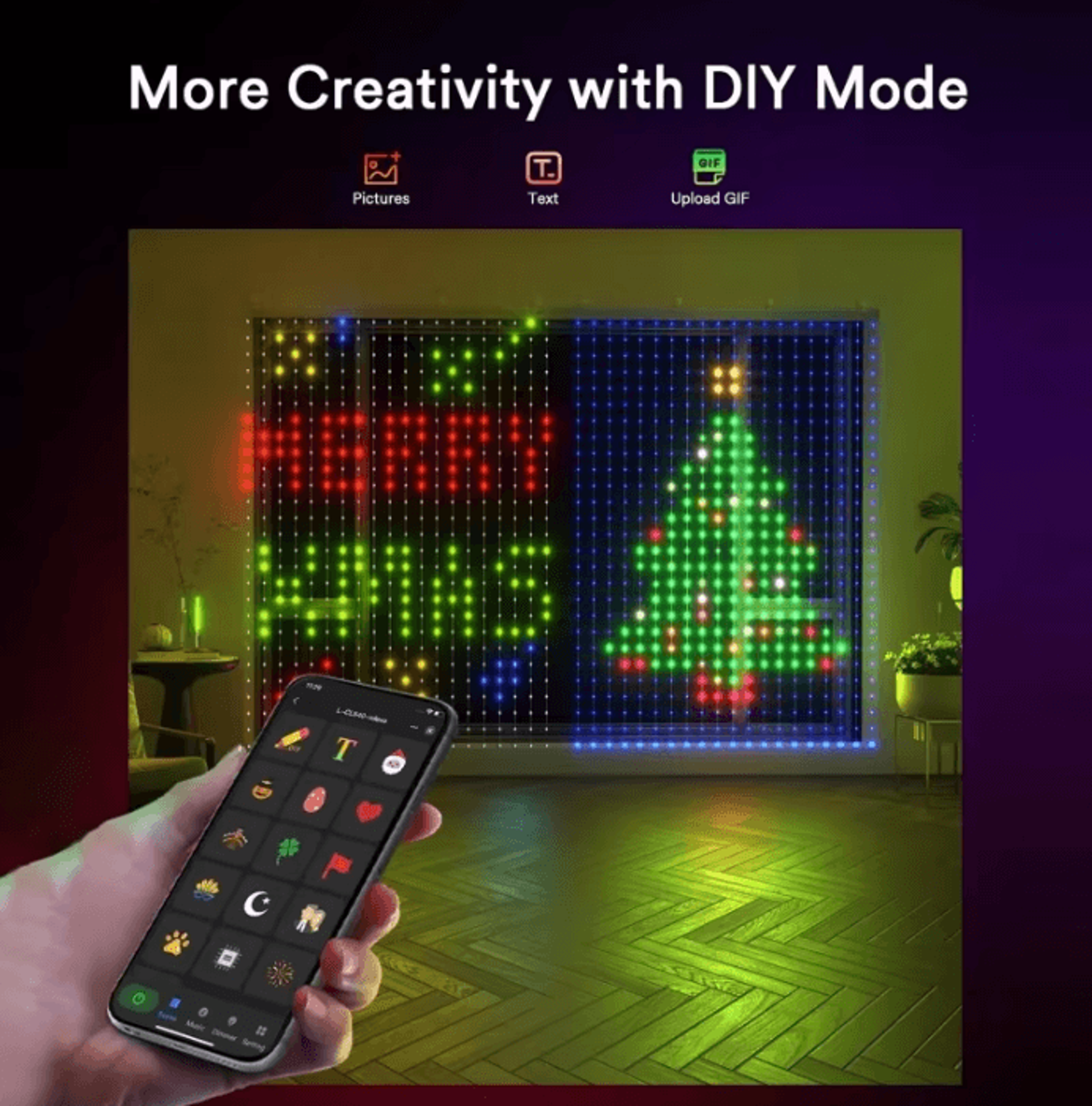 Smart RGB Color Changing Curtain Lights 1