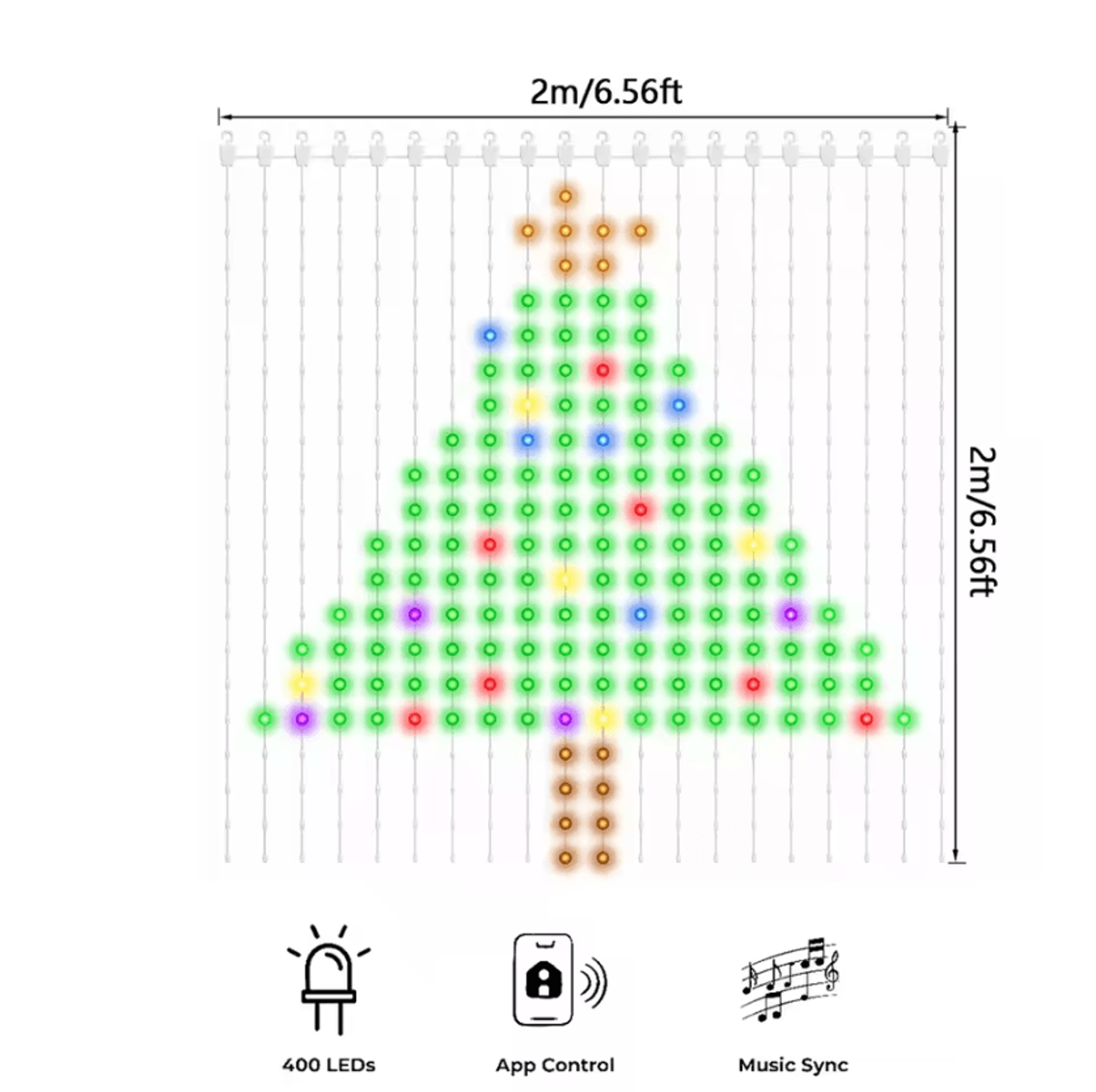Smart DIY Music Sync Curtain Lights 4