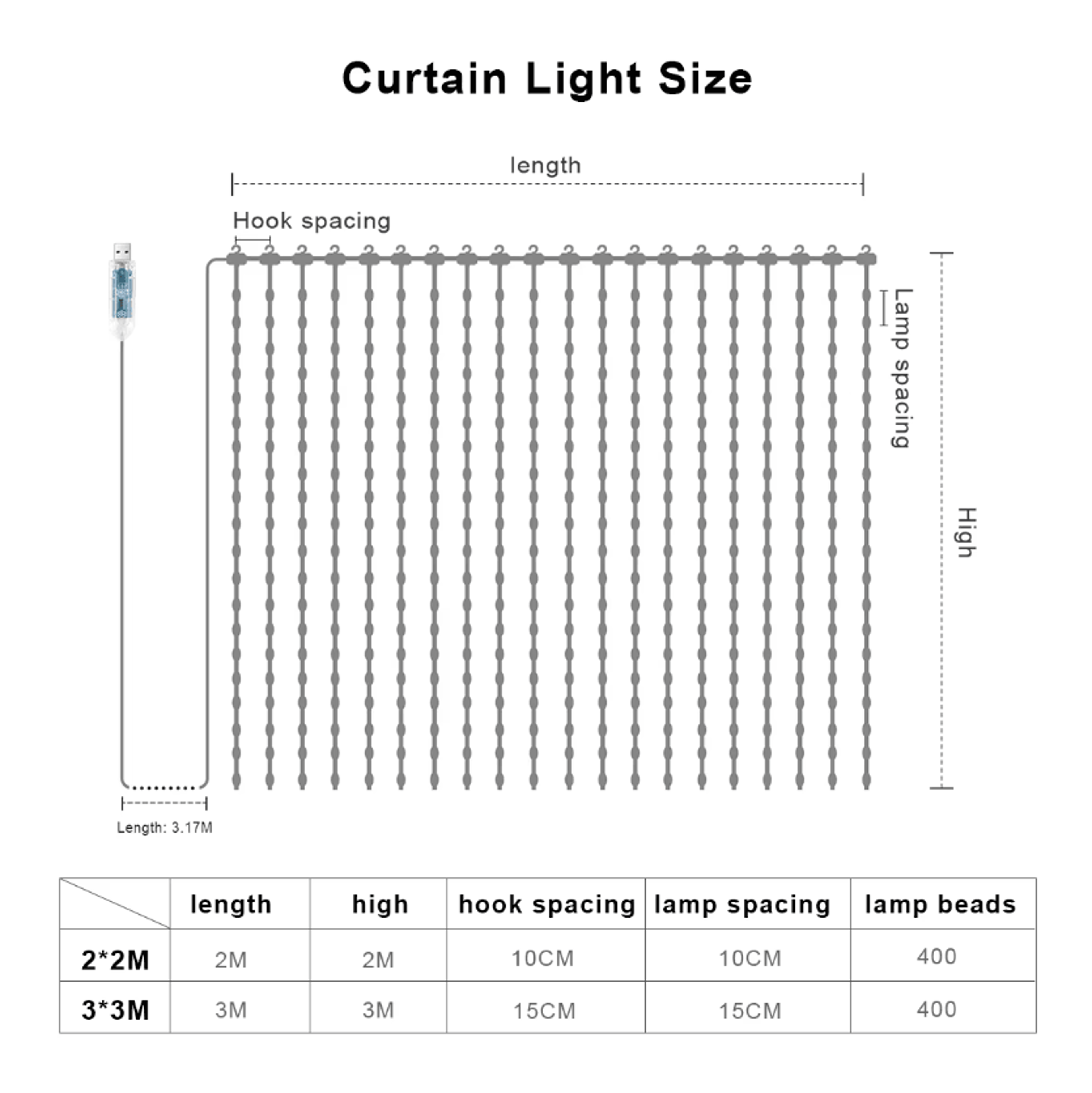 RGB Remote Control Window Curtain Lights 2