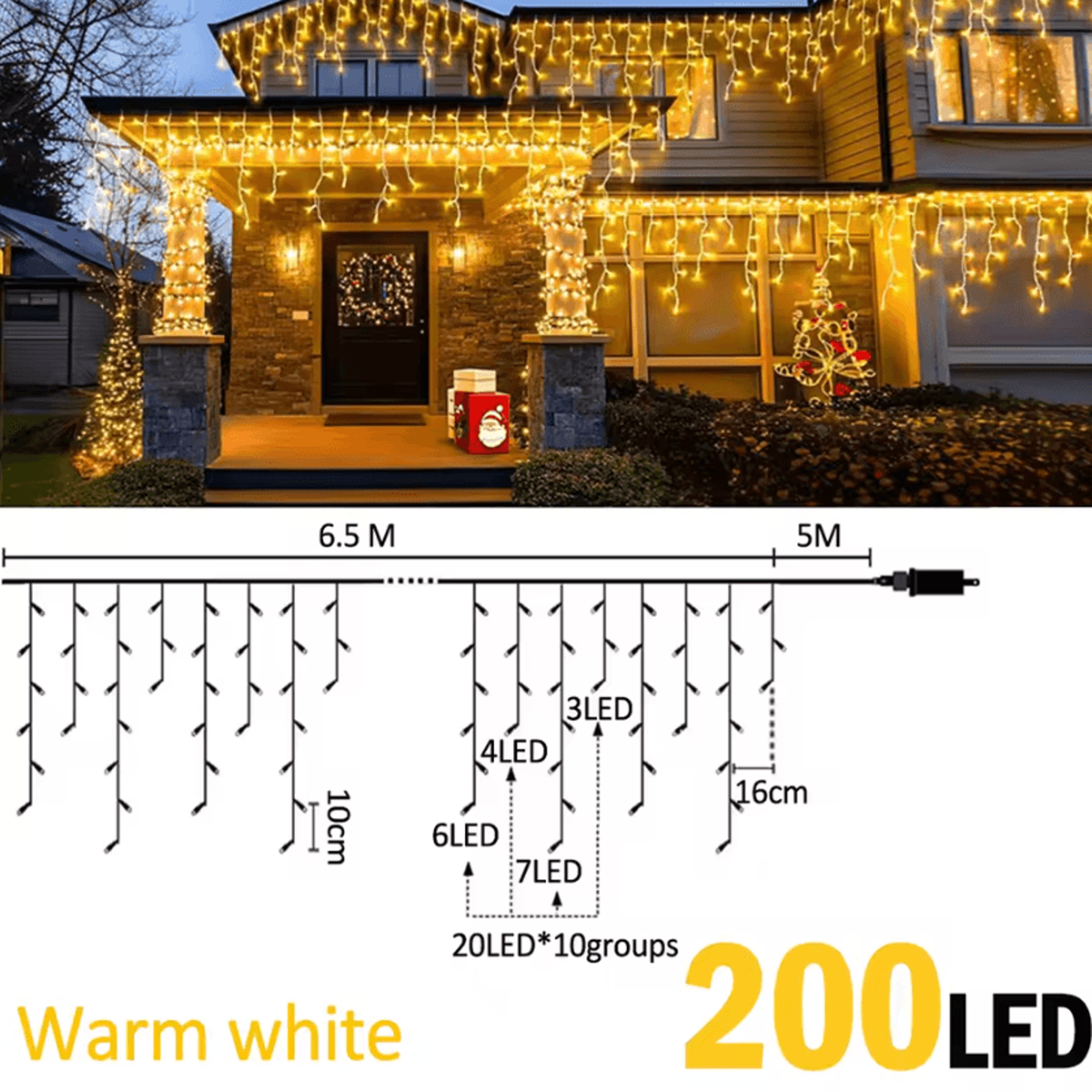 20M 480 LED Waterproof Icicle Curtain Lights 4