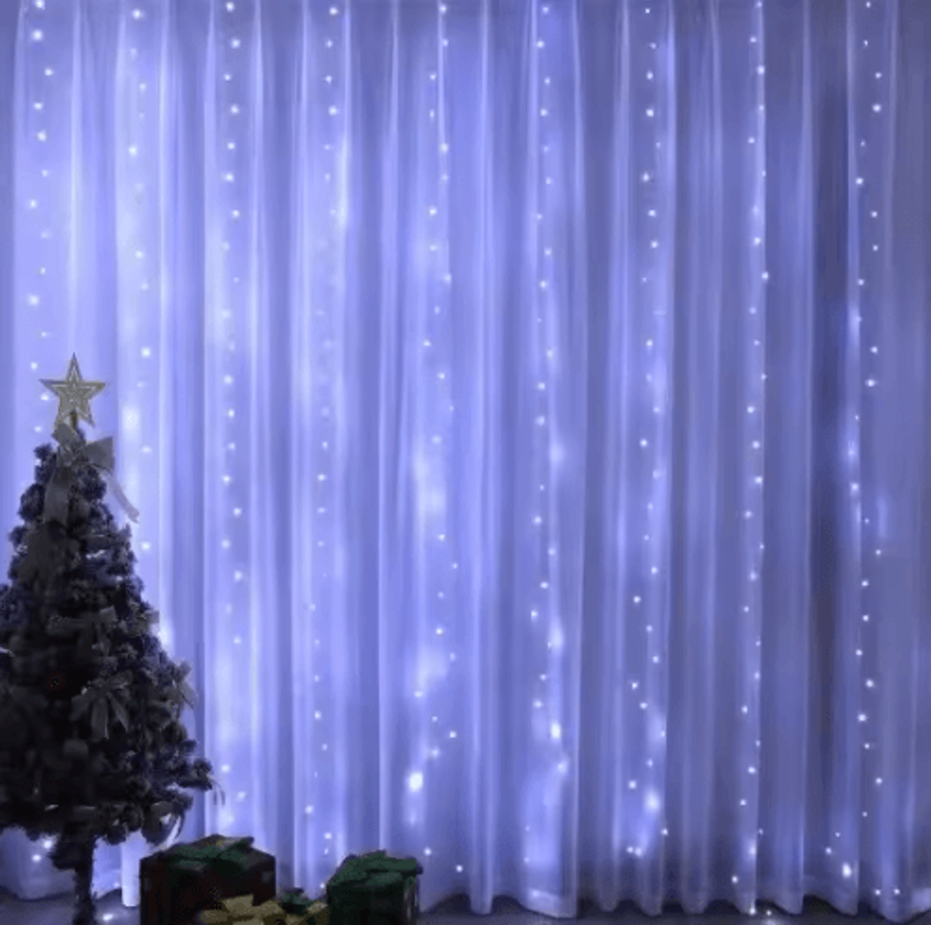 USB LED Window Curtain Garland Lights With Remote 5