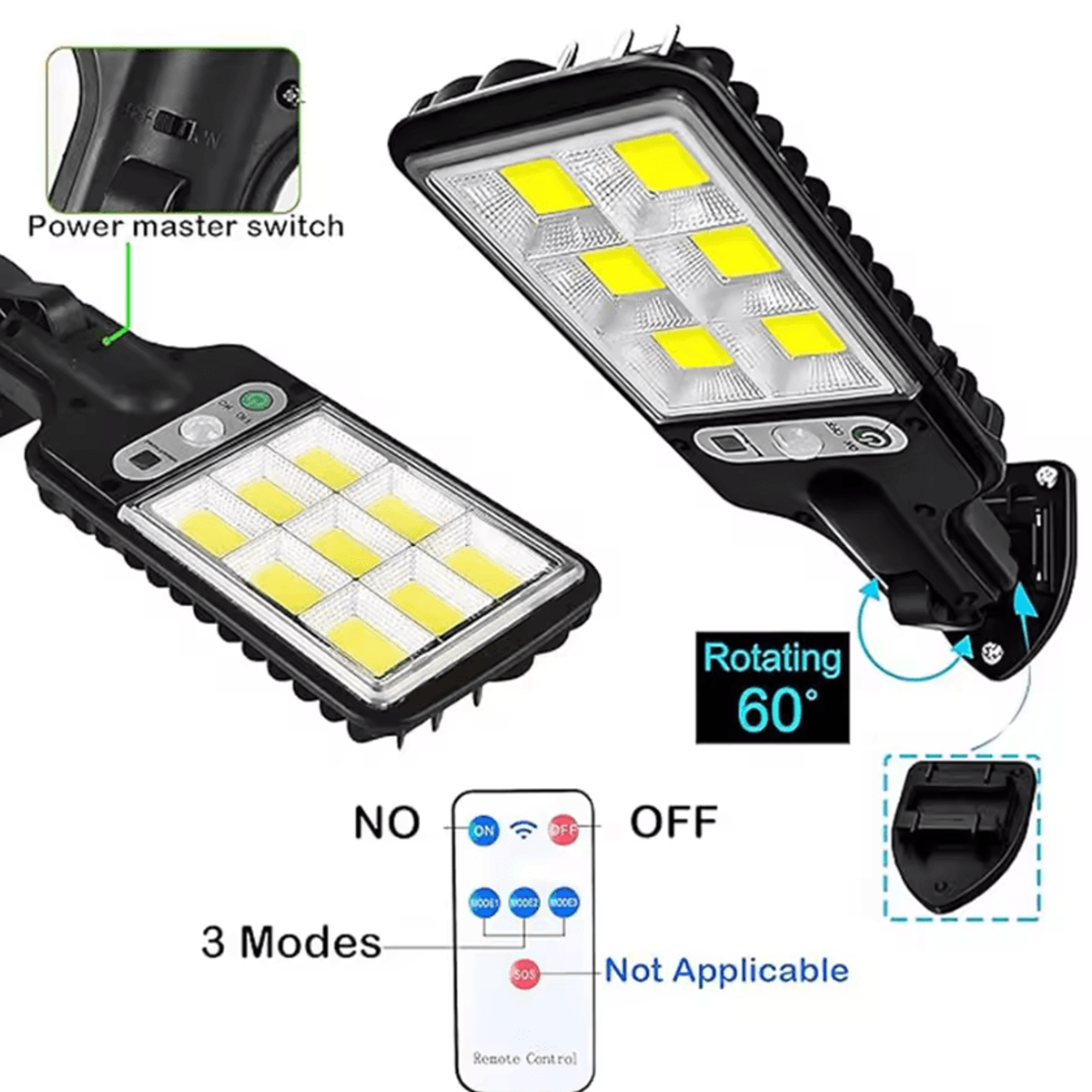 108 LED Solar Motion Sensor Security Wall Light 2