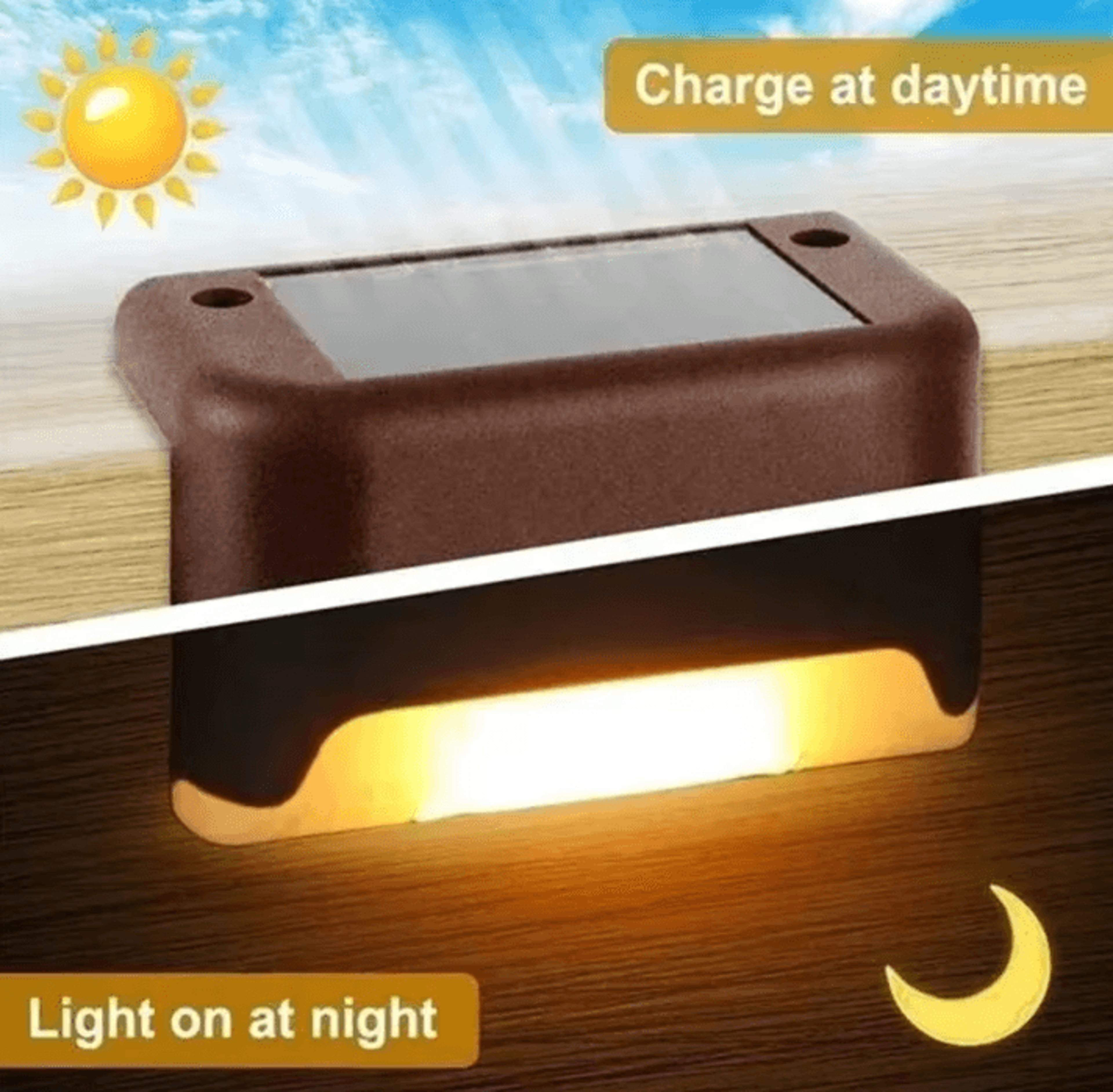 Waterproof Solar LED Step Lights For Stairs Deck And Garden 3