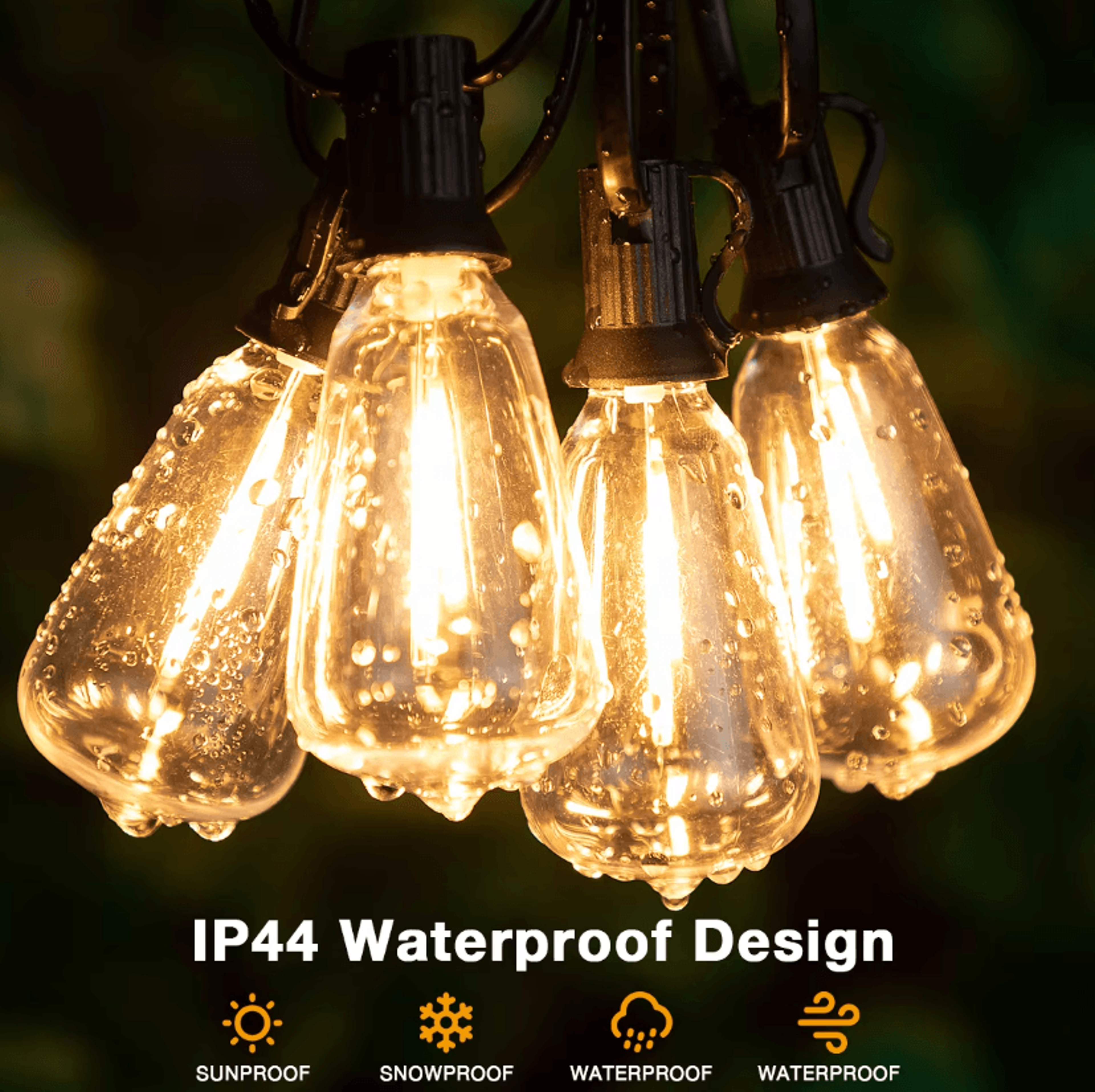 ST38 Outdoor LED String Lights With Shatterproof Dimmable Bulbs 1