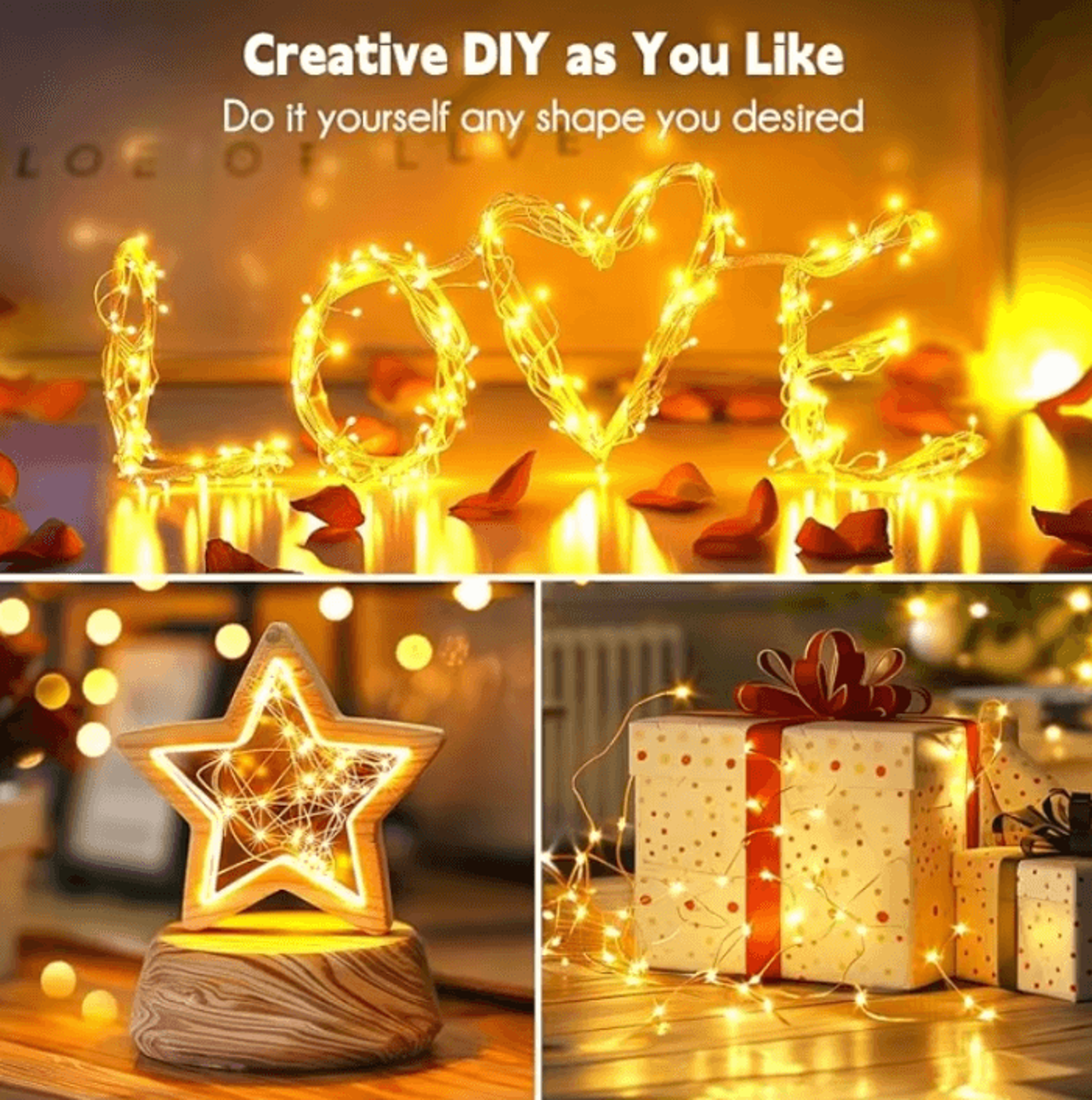 Battery Operated Silver Wire Firefly Fairy String Lights 2
