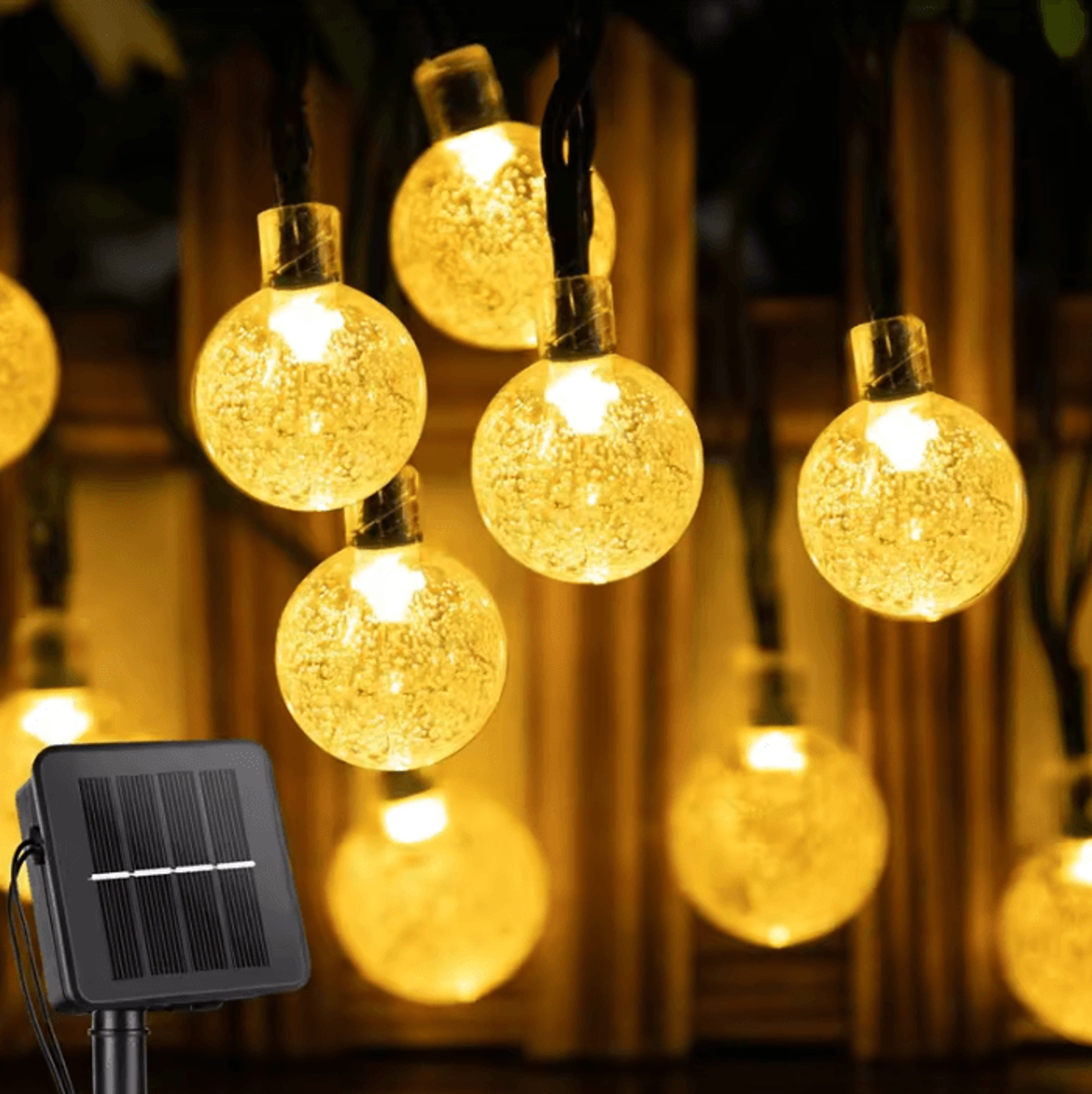 Solar Crystal Bubble Ball String Lights For Outdoor Garden Decor 4