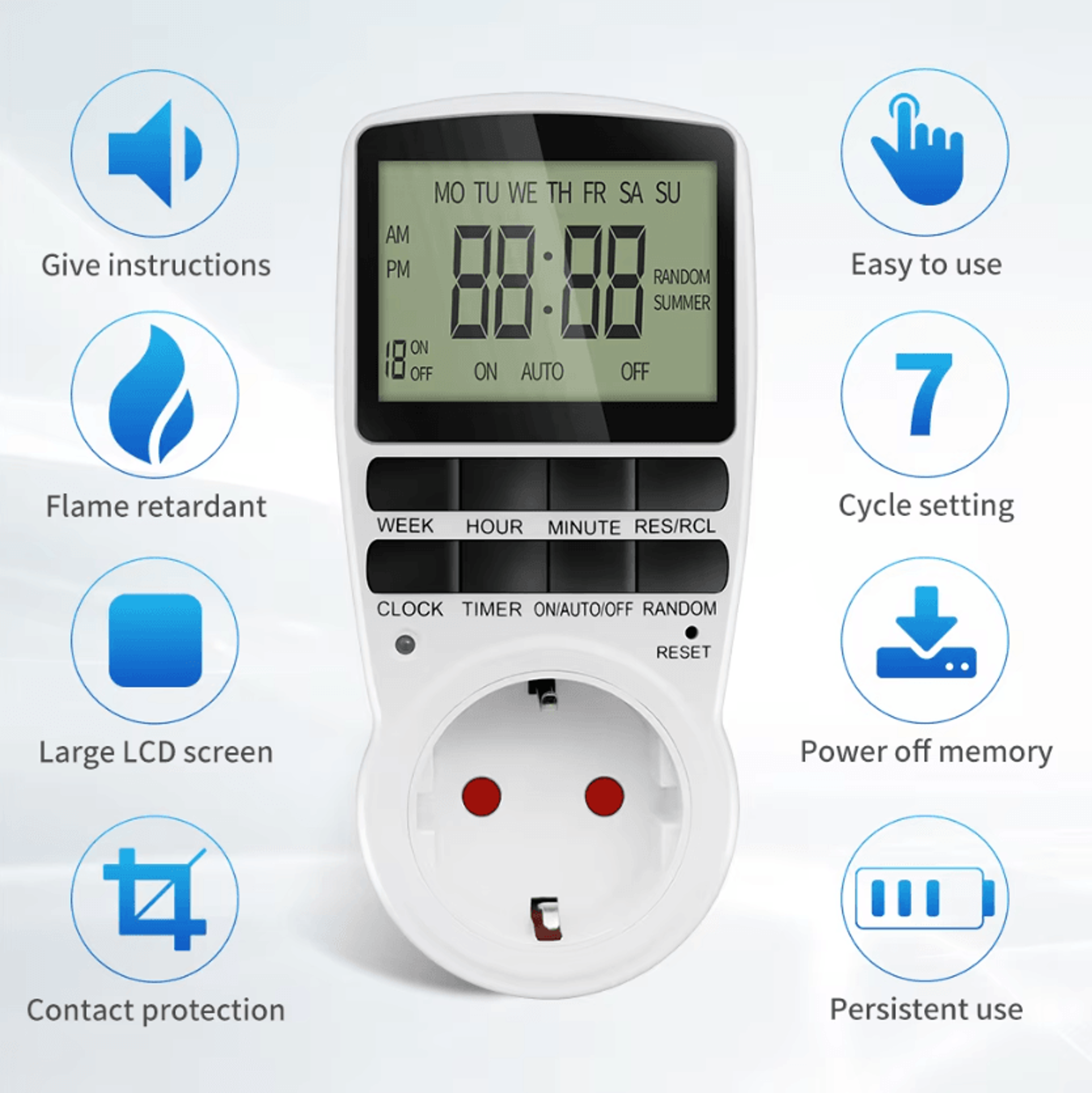 7 Day Programmable Digital Timer Plug For Automatic Power Control 0