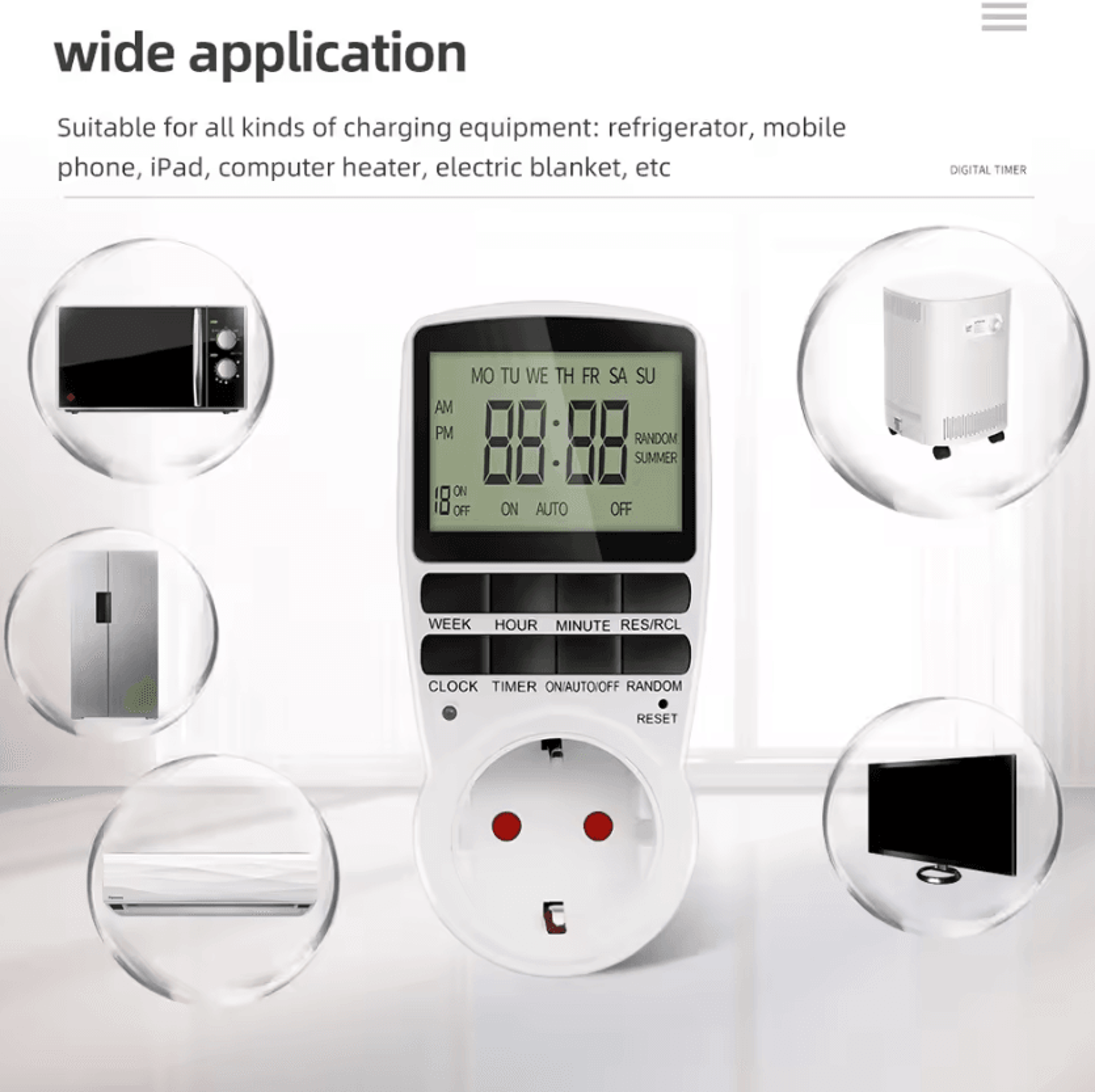 220V Programmable Digital Timer Plug For Home Appliance Scheduling 2