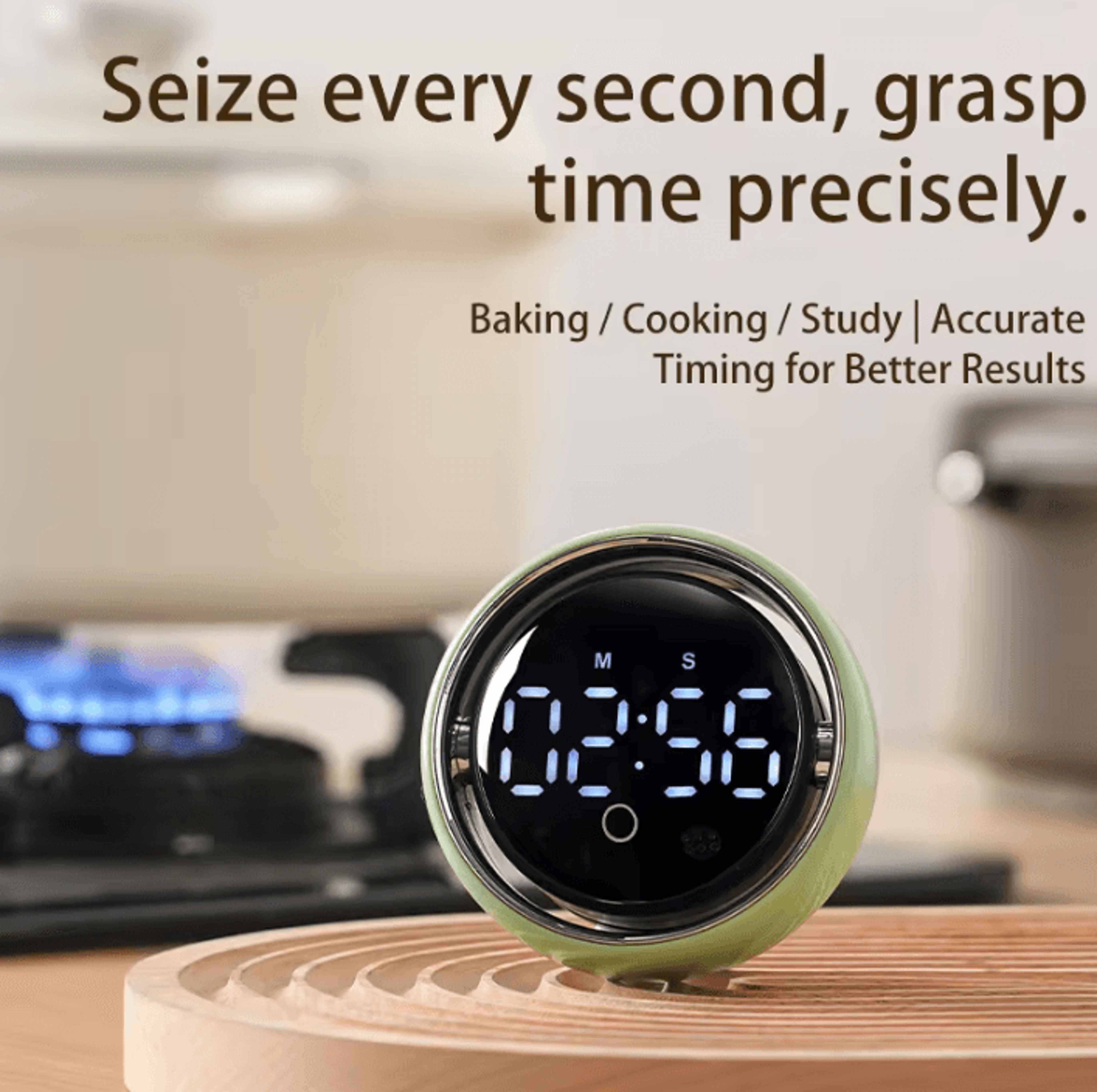 Smart Voice Magnetic Kitchen Timer With English Reminder 2