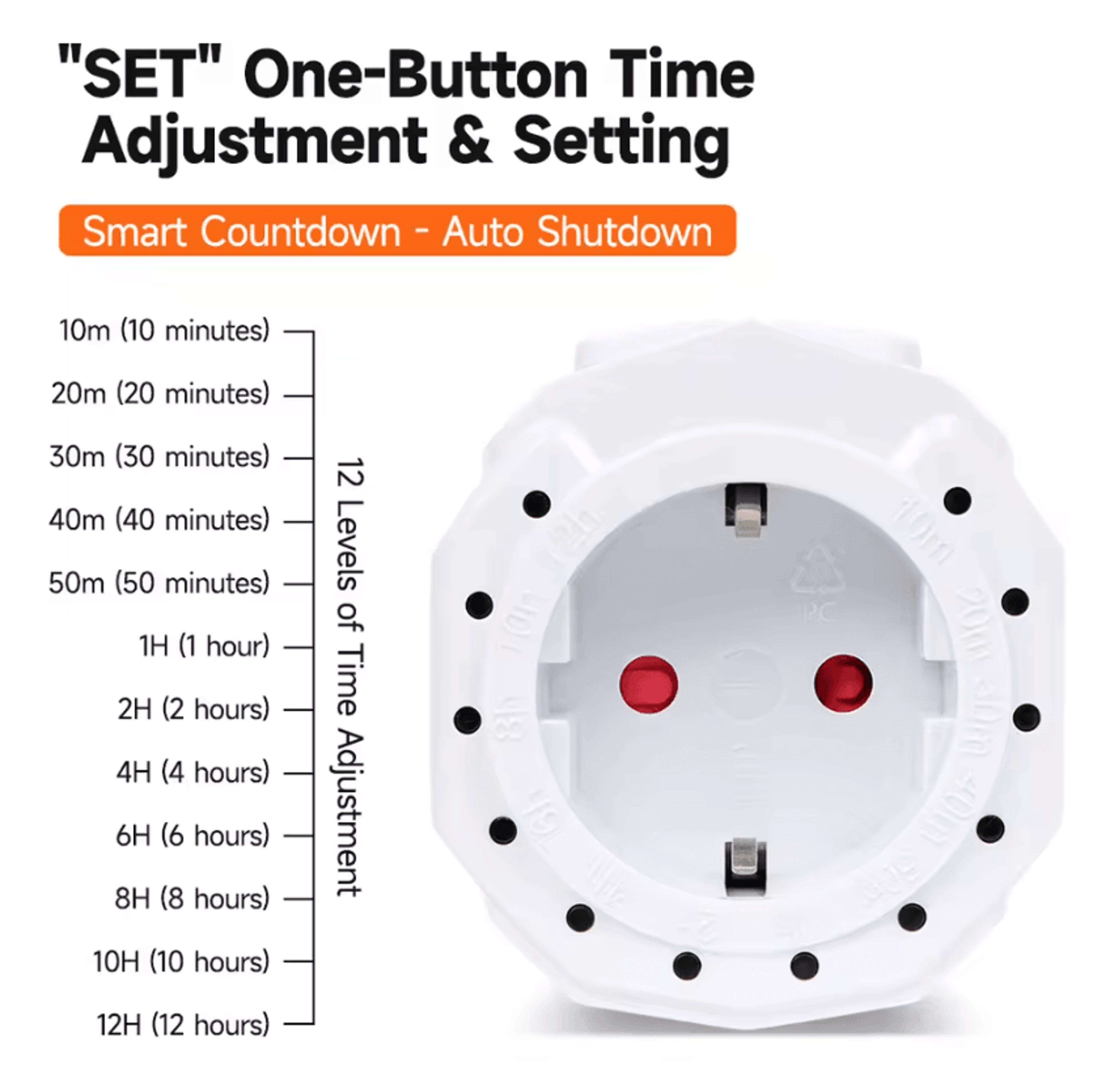 12 Hour Smart Countdown Timer Plug For Automatic Appliance Control 0