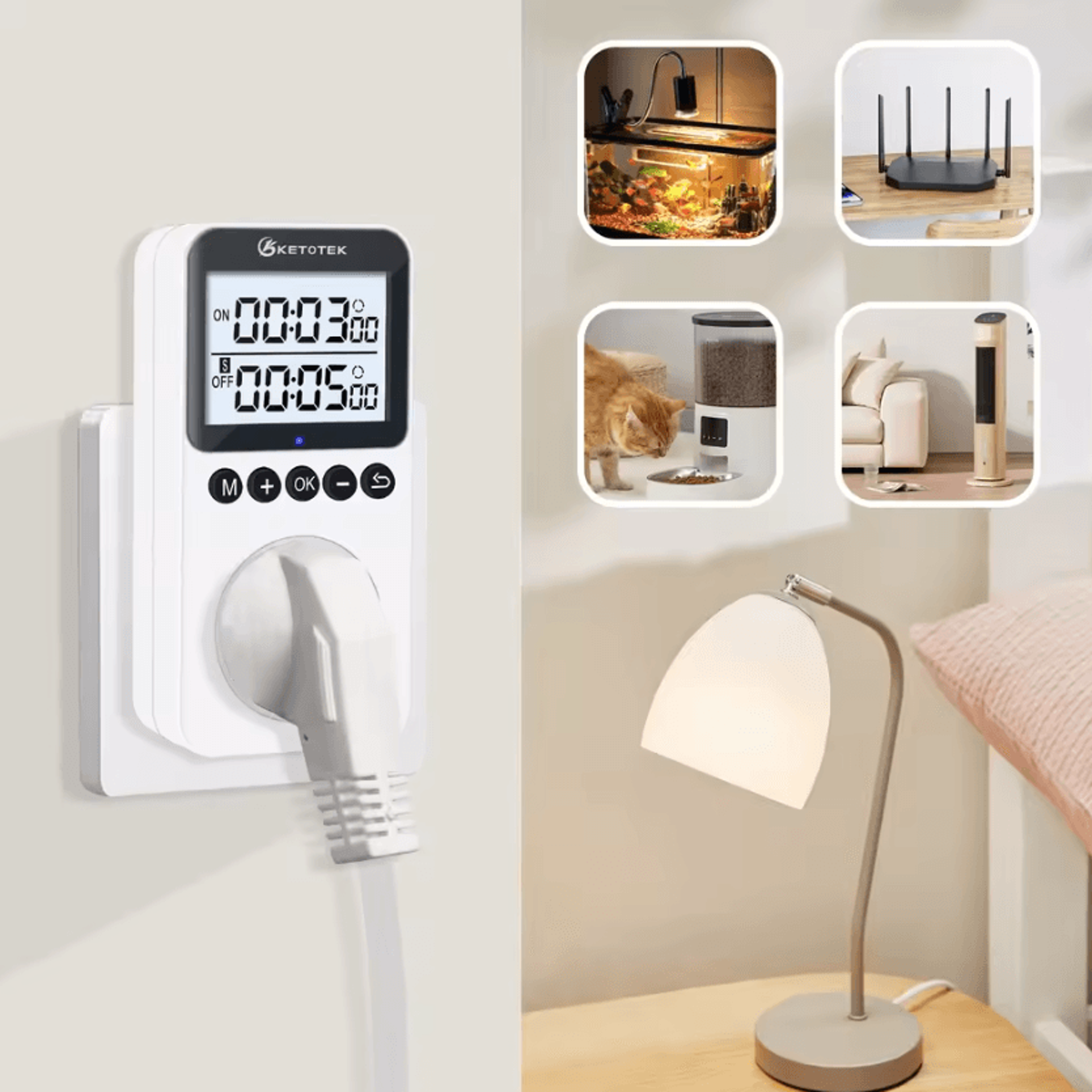 Smart Digital Countdown Timer Socket For Automatic Power Control 0