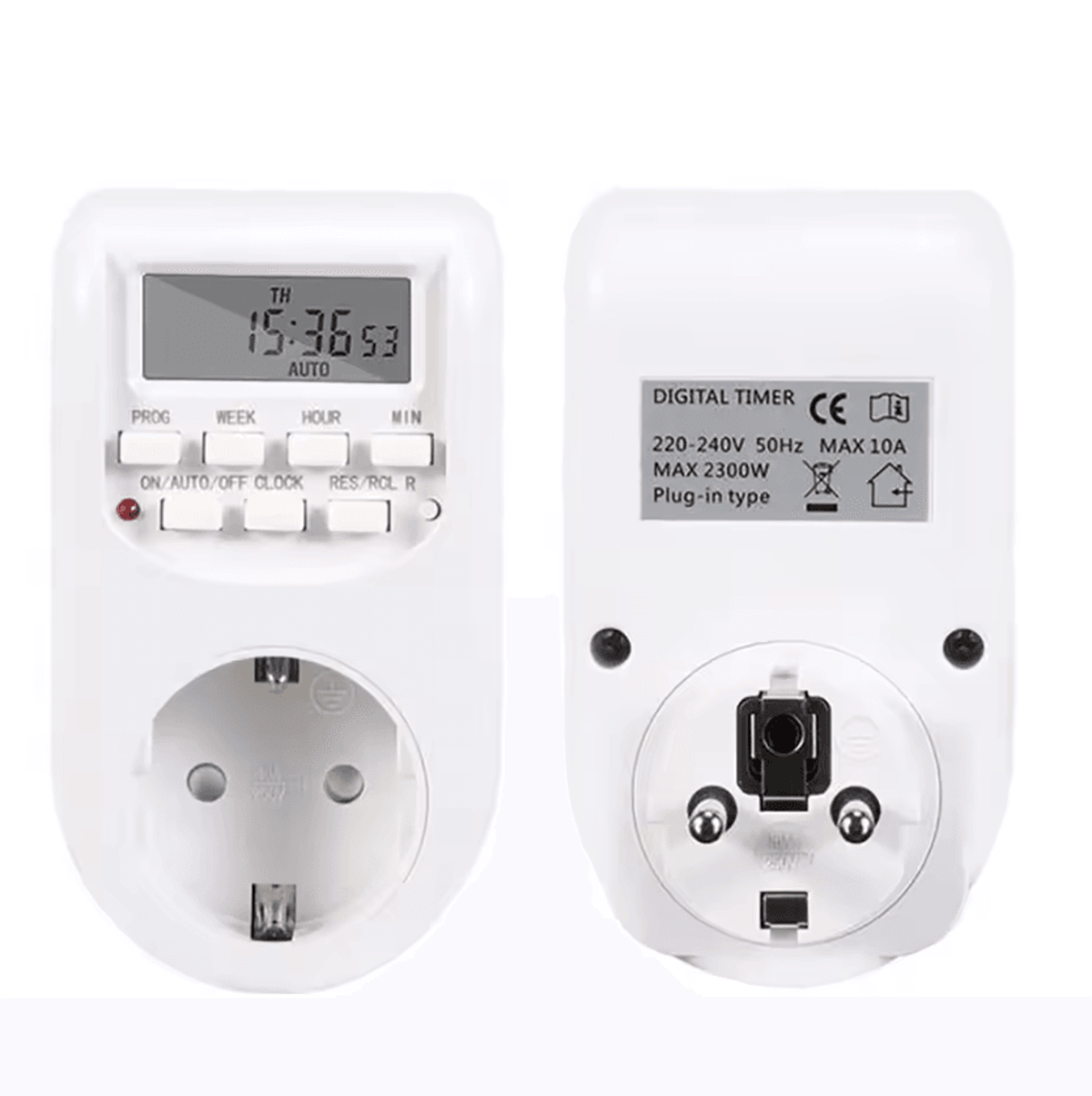 Weekly Programmable EU Plug Digital Timer Socket 2