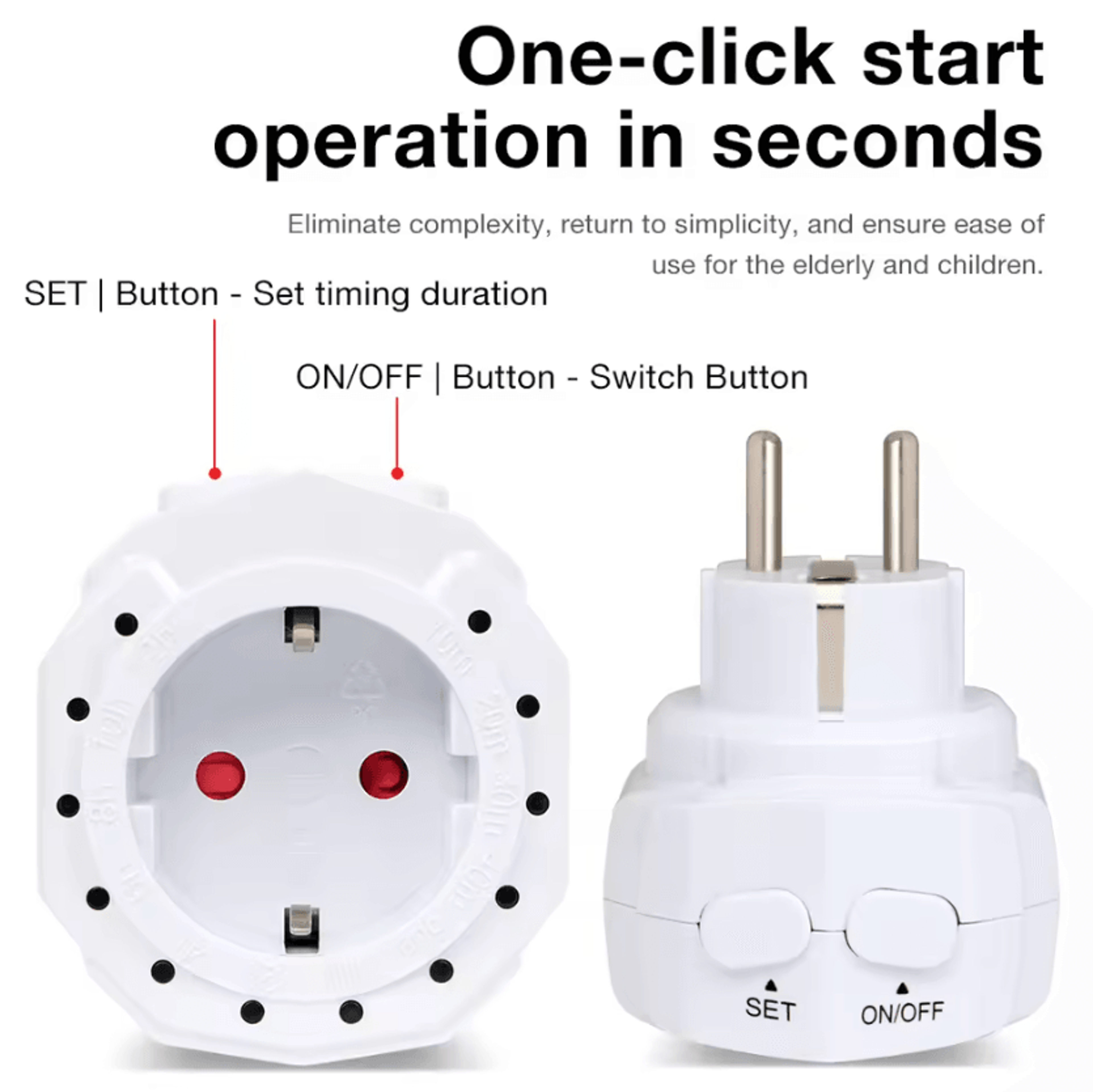 12 Hour EU Plug Countdown Timer Socket 3