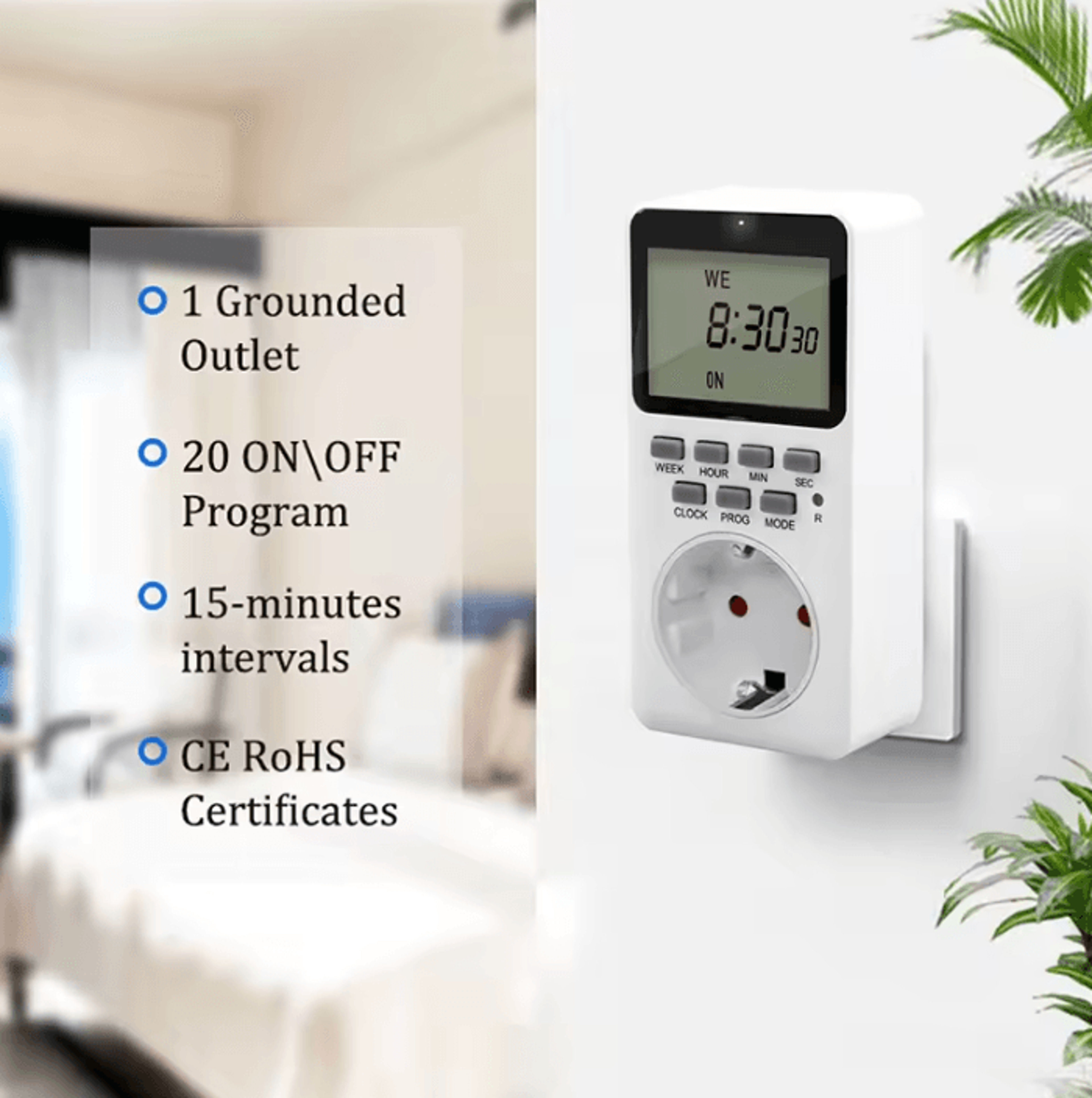 20 Program Weekly Digital Timer Outlet 0