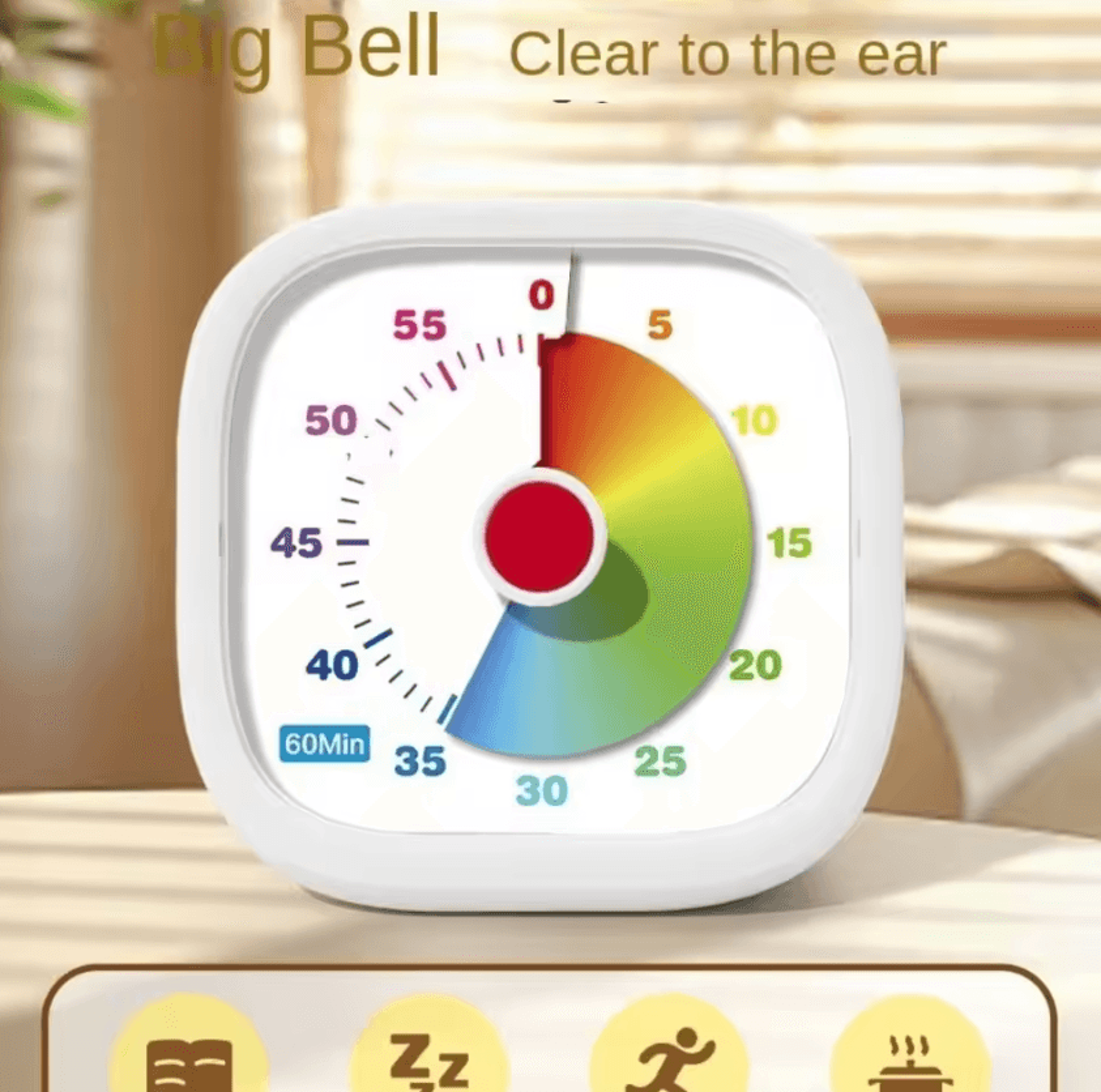 60 Minute Silent Visual Countdown Timer 0