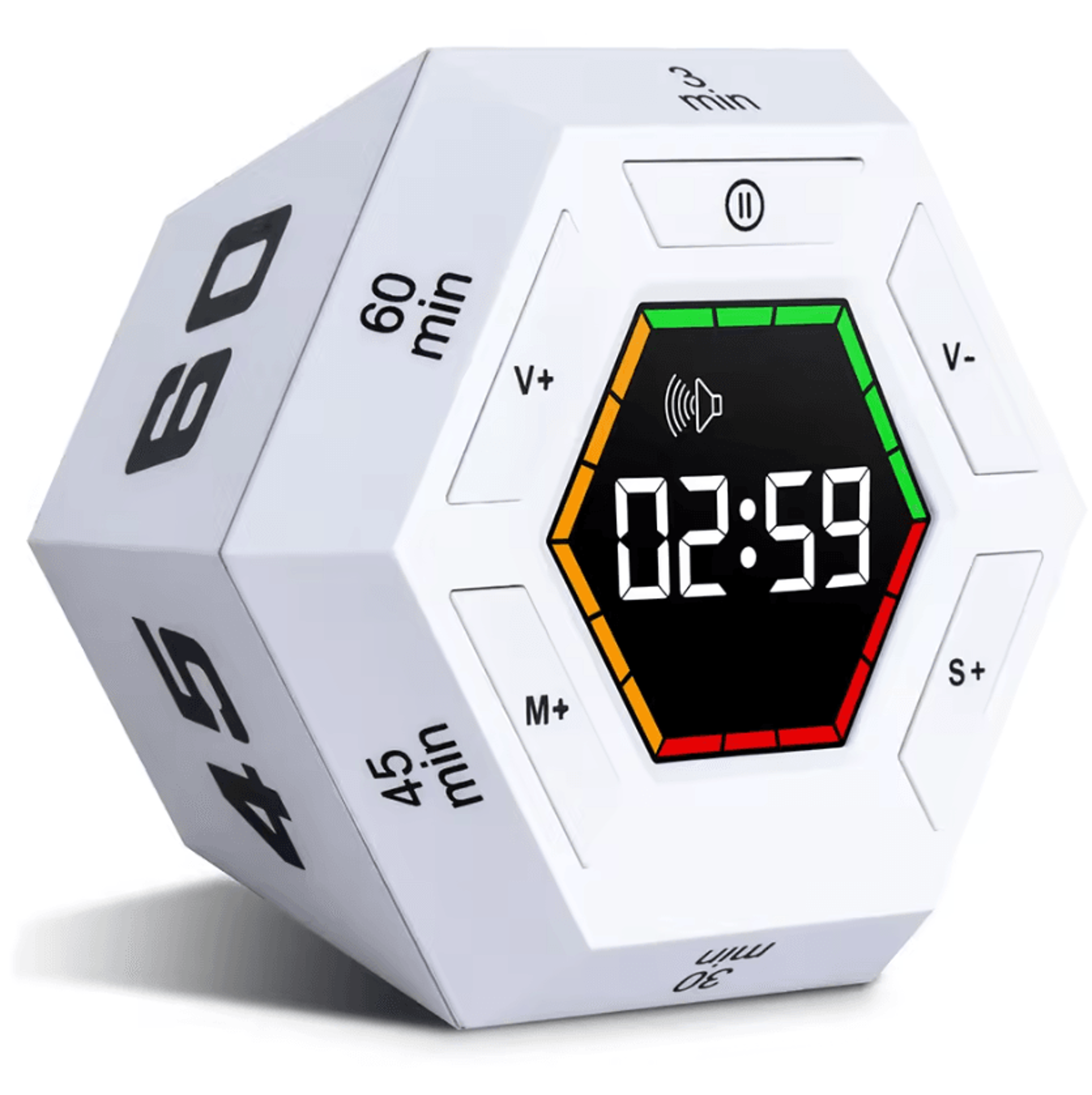 Hexagonal Visual Flip Digital Cube Timer 6