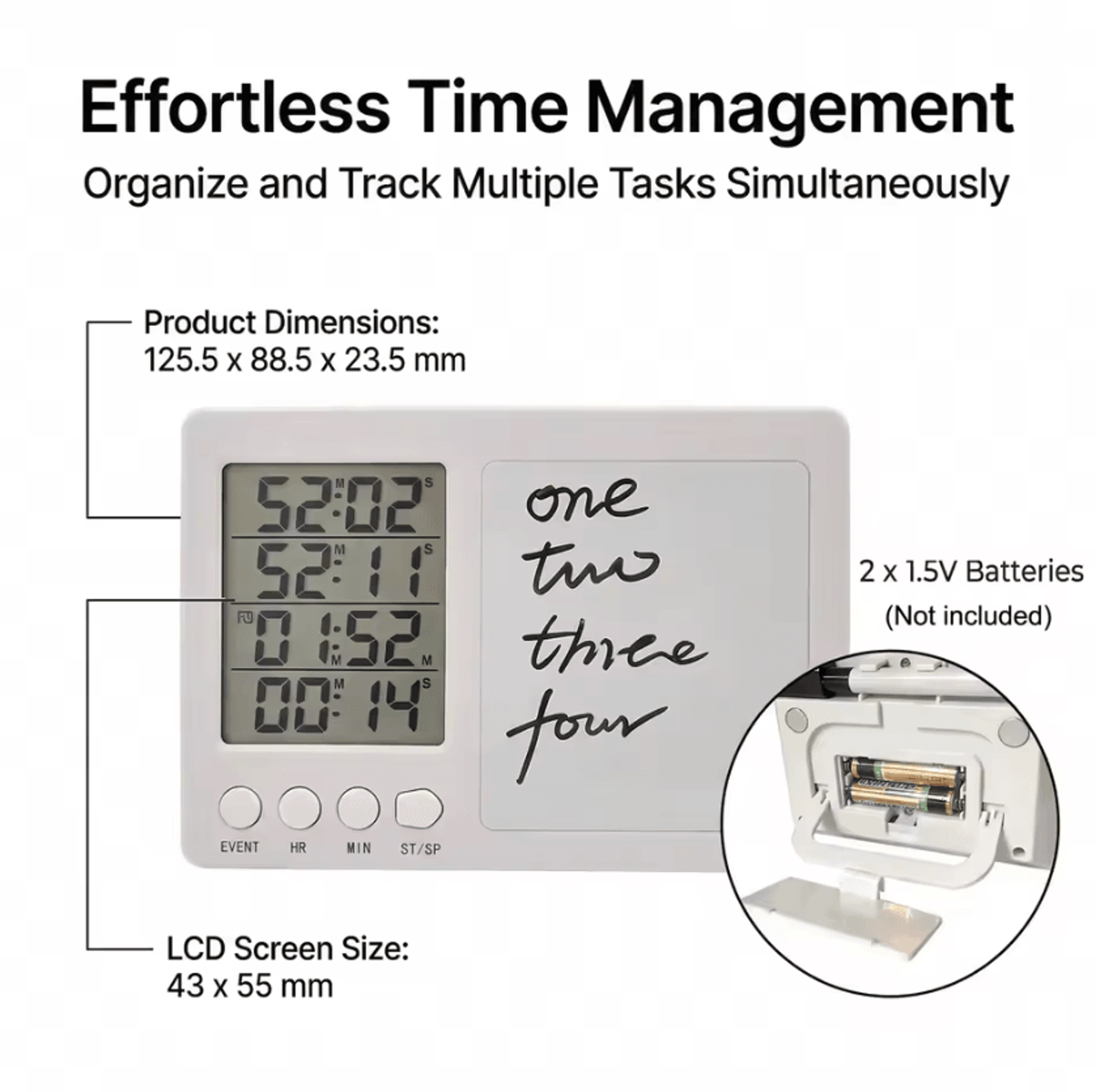 KT002 4 Channel Large LCD Digital Kitchen Timer 1