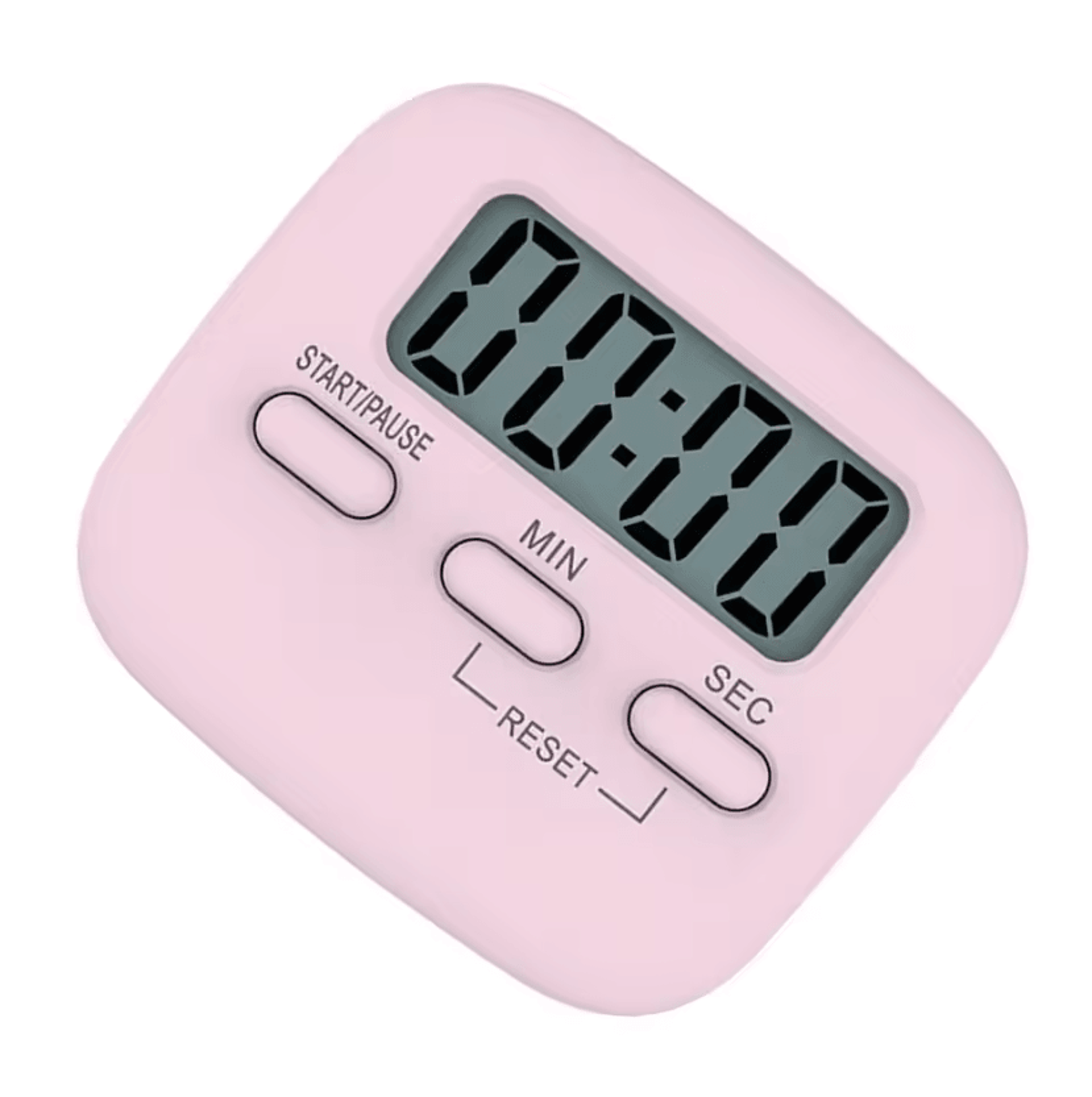 Pink Magnetic Digital Kitchen Timer With Large LCD Display 3