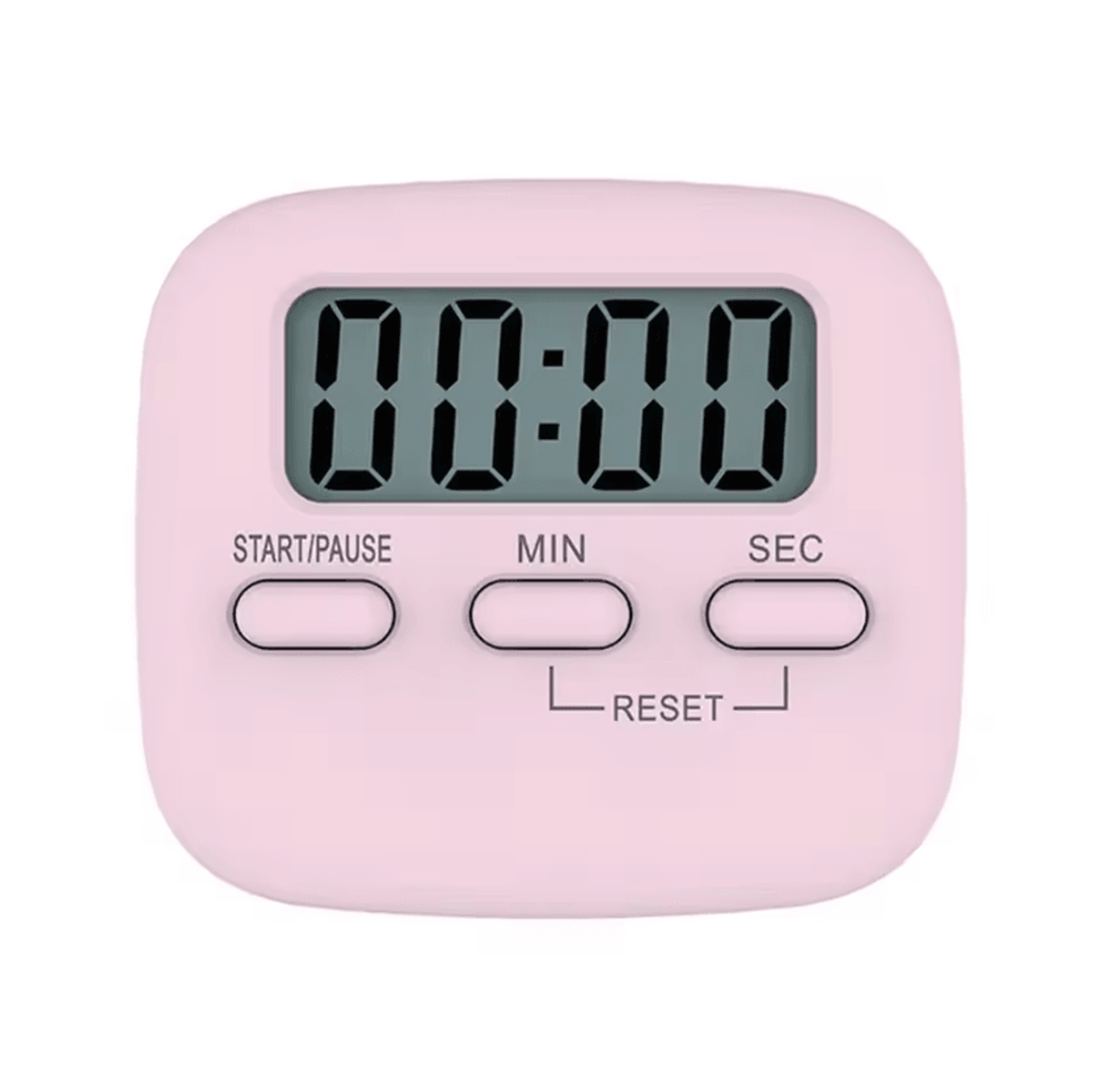 Pink Magnetic Digital Kitchen Timer With Large LCD Display 0