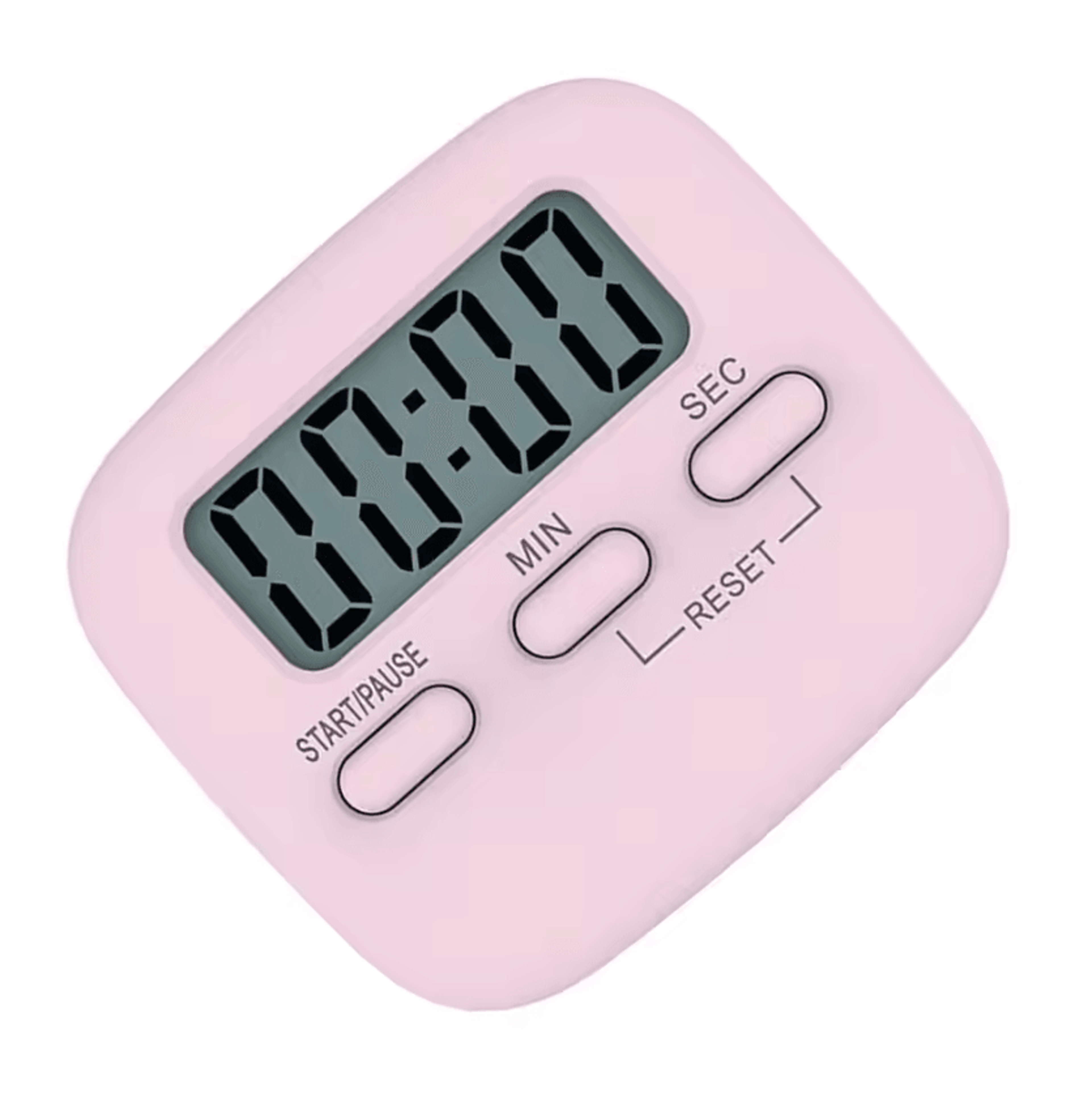 Pink Magnetic Digital Kitchen Timer With Large LCD Display 5