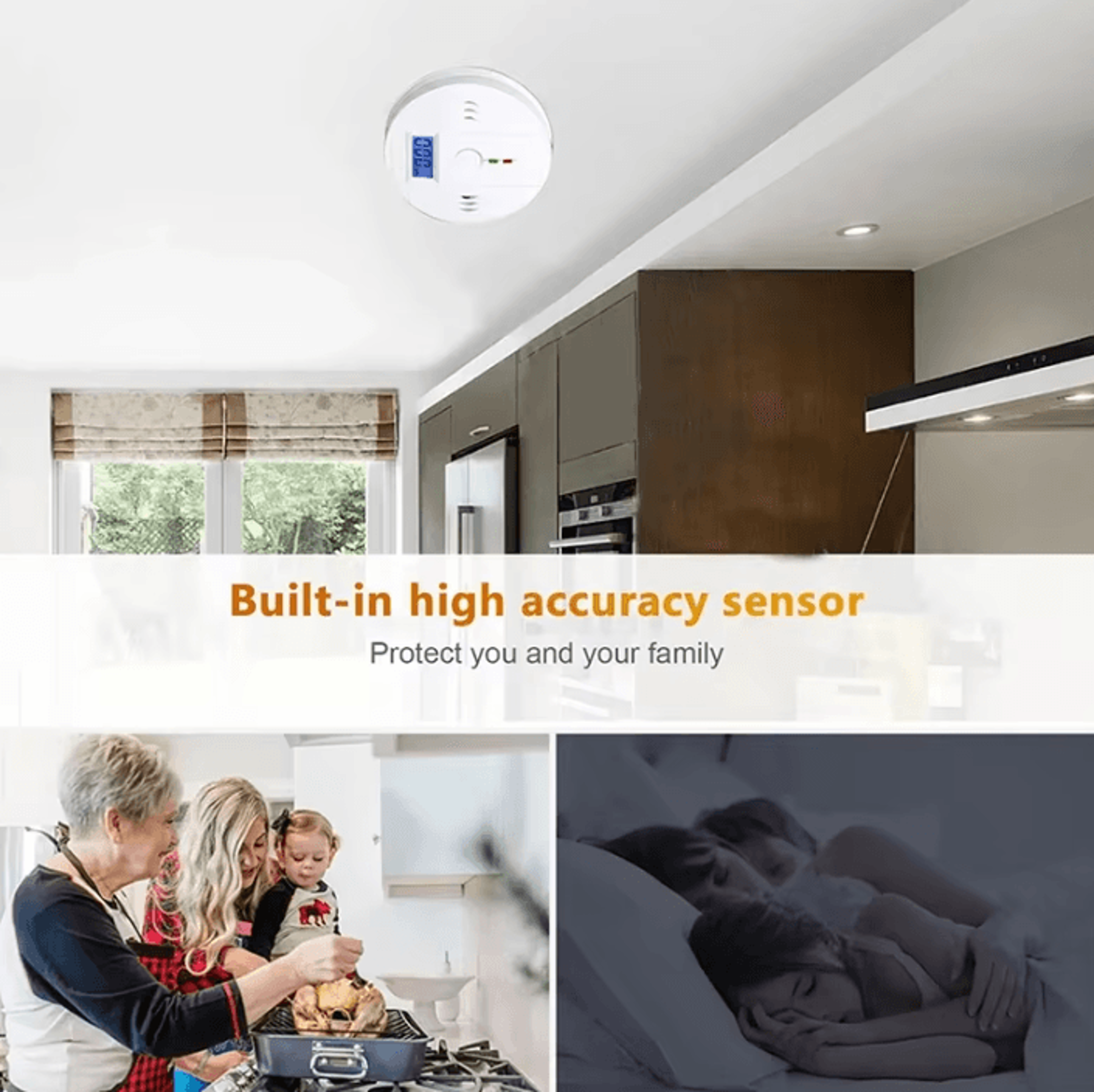 Digital Carbon Monoxide Detector With LCD Display And Loud Alarm 4