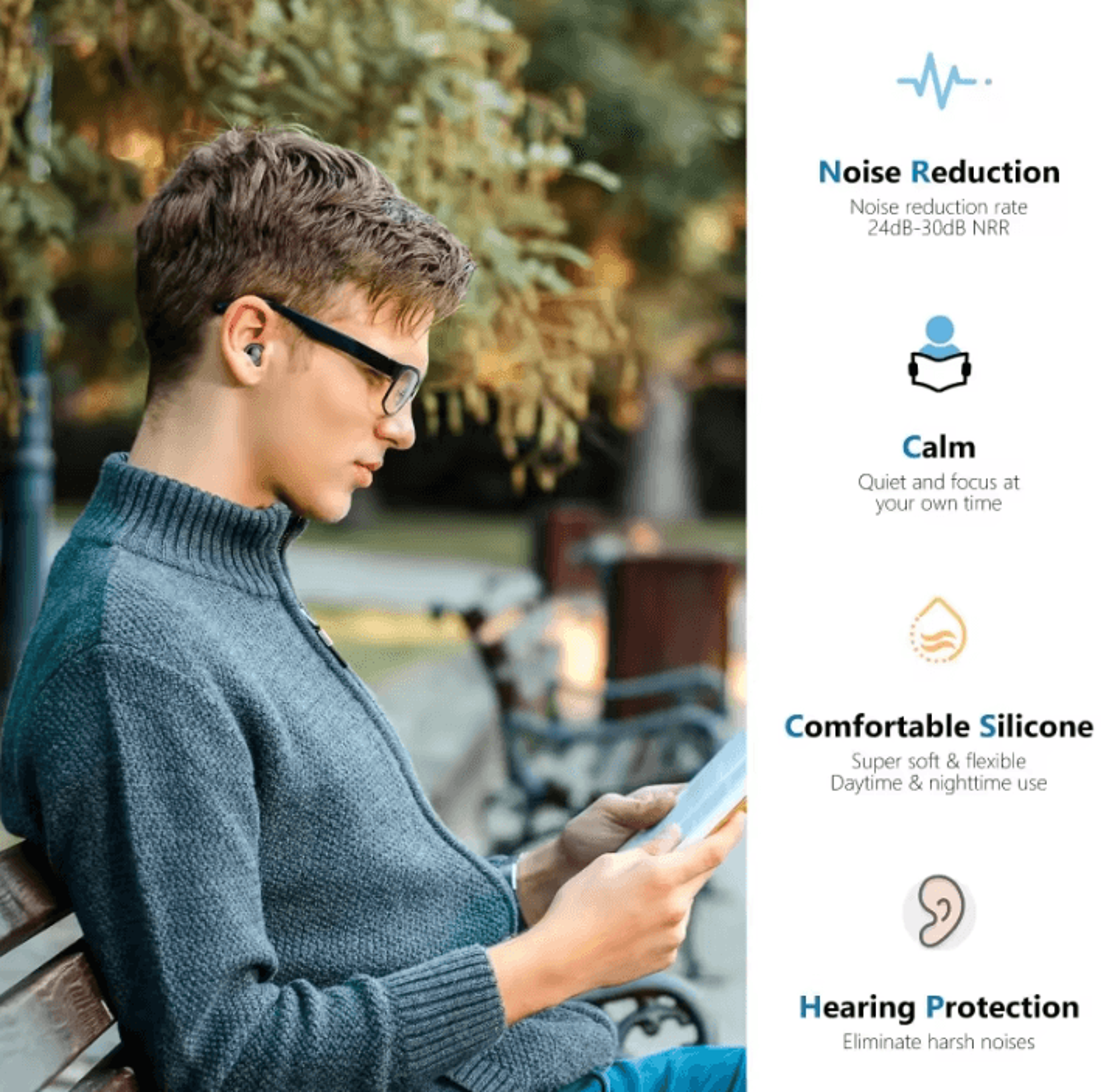 Reusable Silicone Noise Reducing Ear Plugs For Sleep And Travel 3