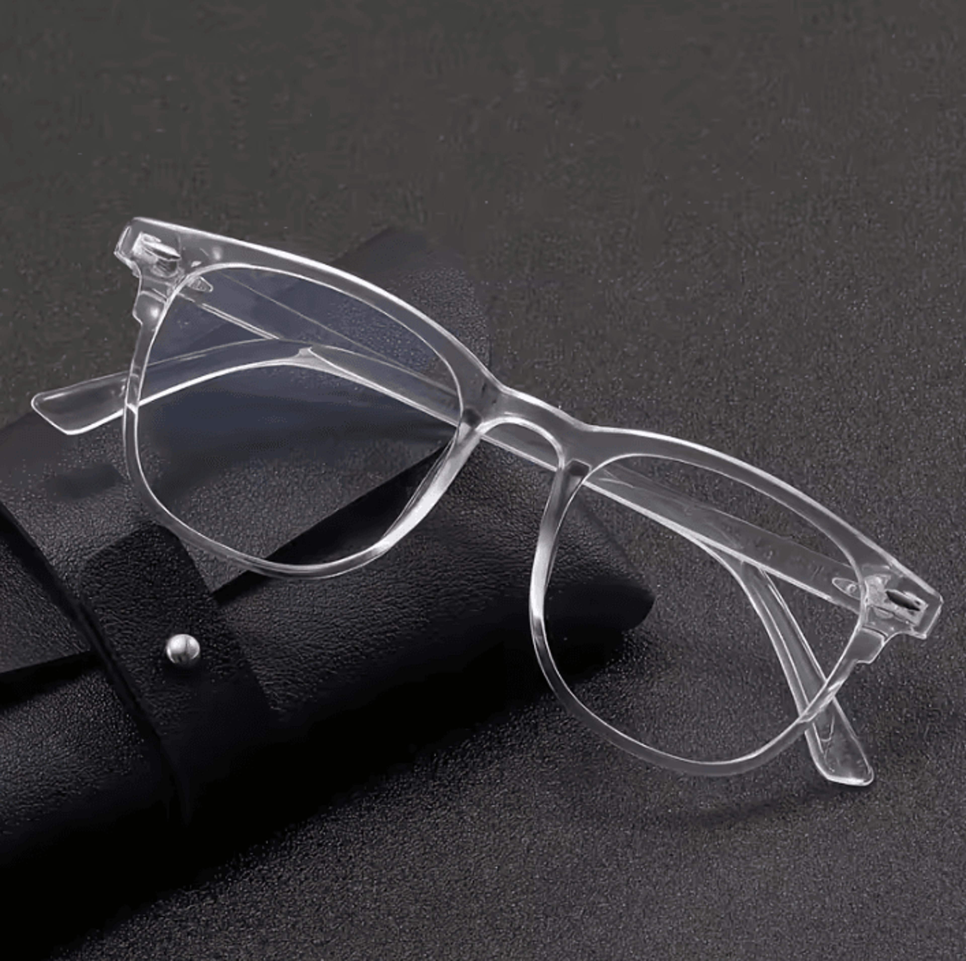Transparent Square Blue Light Glasses With Clear Trendy Frame 1