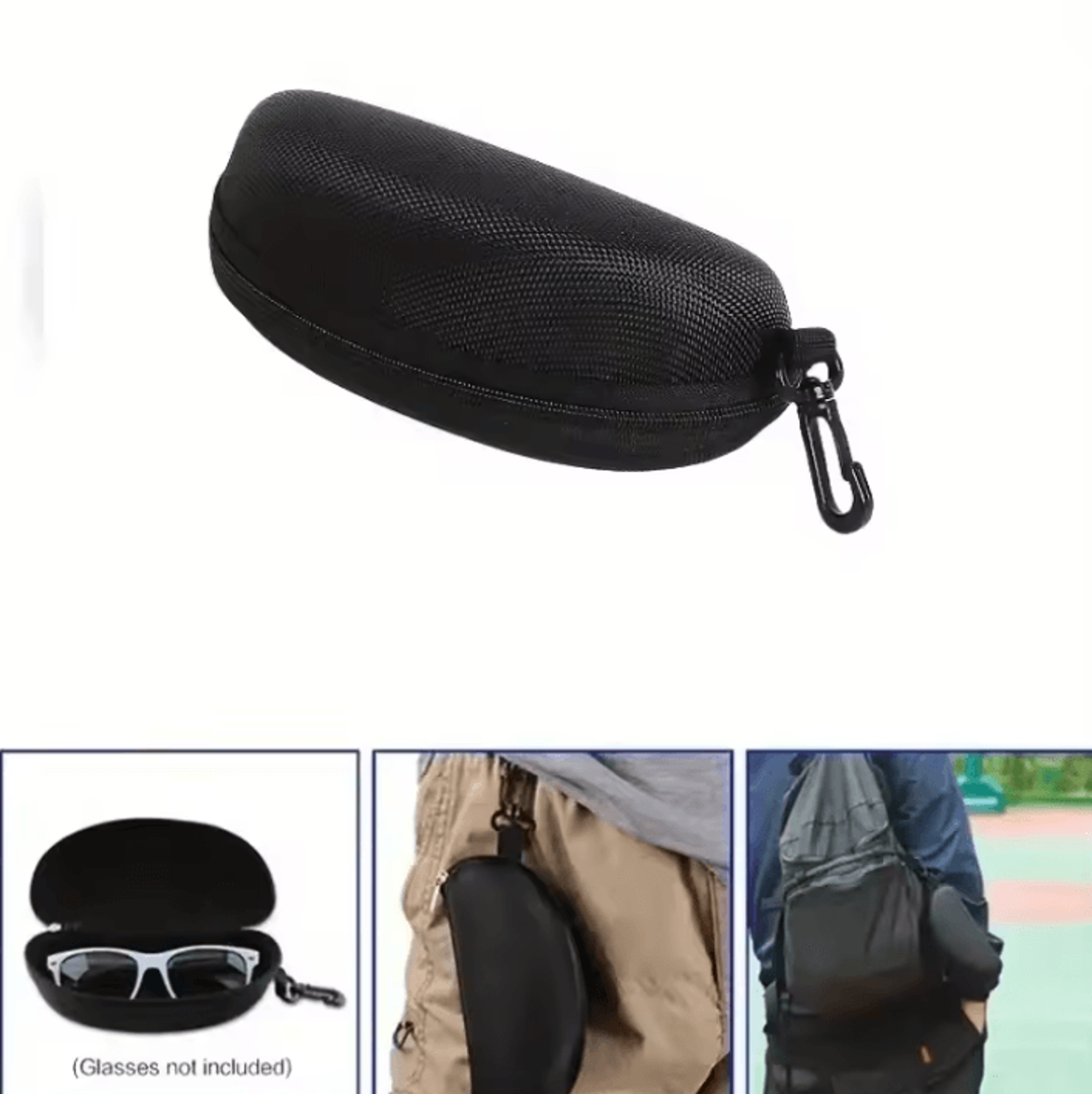 5 Pack Portable Zipper Glasses Case With Protective Shell And Hook 2